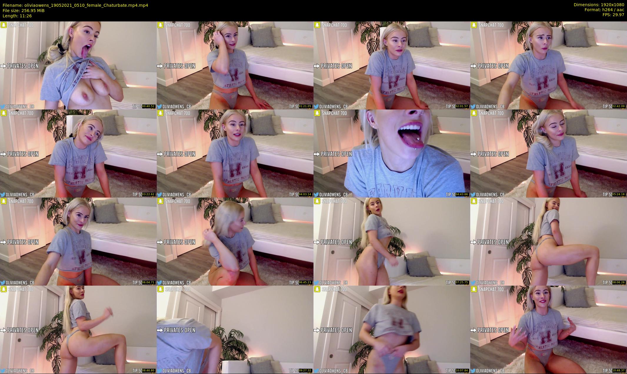 oliviaowens — 12 minute Chaturbate female cam show recording, 1080p, May 19, 2021