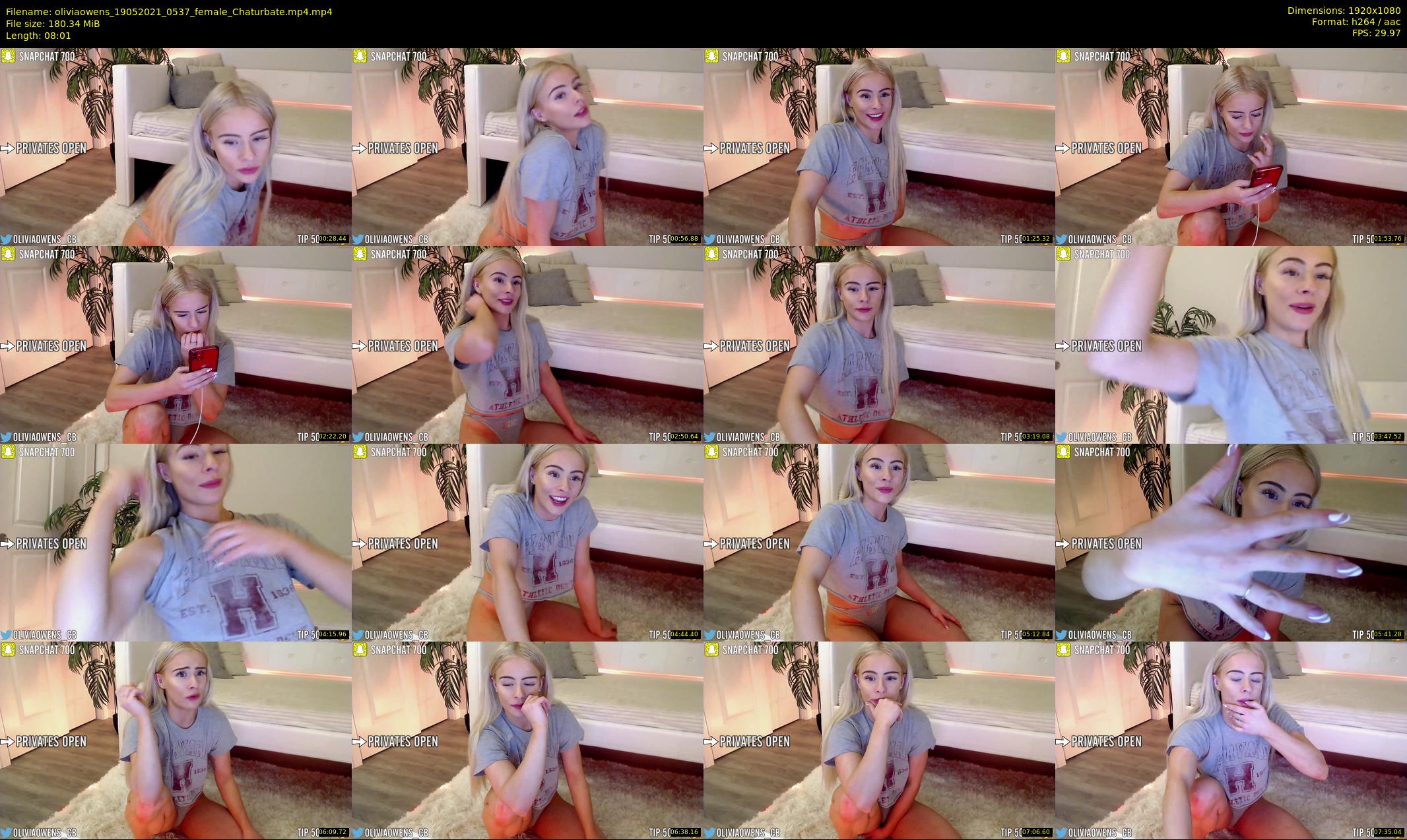 oliviaowens — 9 minute Chaturbate female cam show recording, 1080p, May 19, 2021