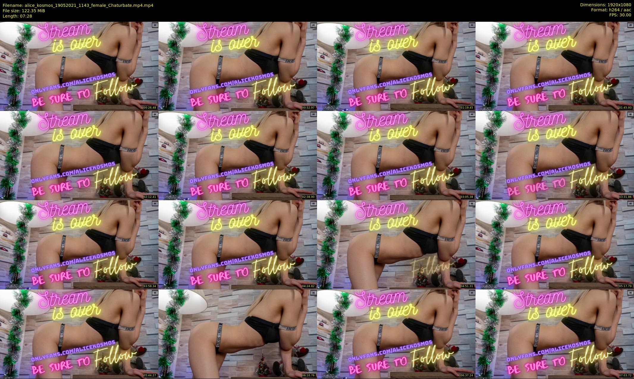 alice_kosmos — 8 minute Chaturbate female cam show recording, 1080p, May 19, 2021