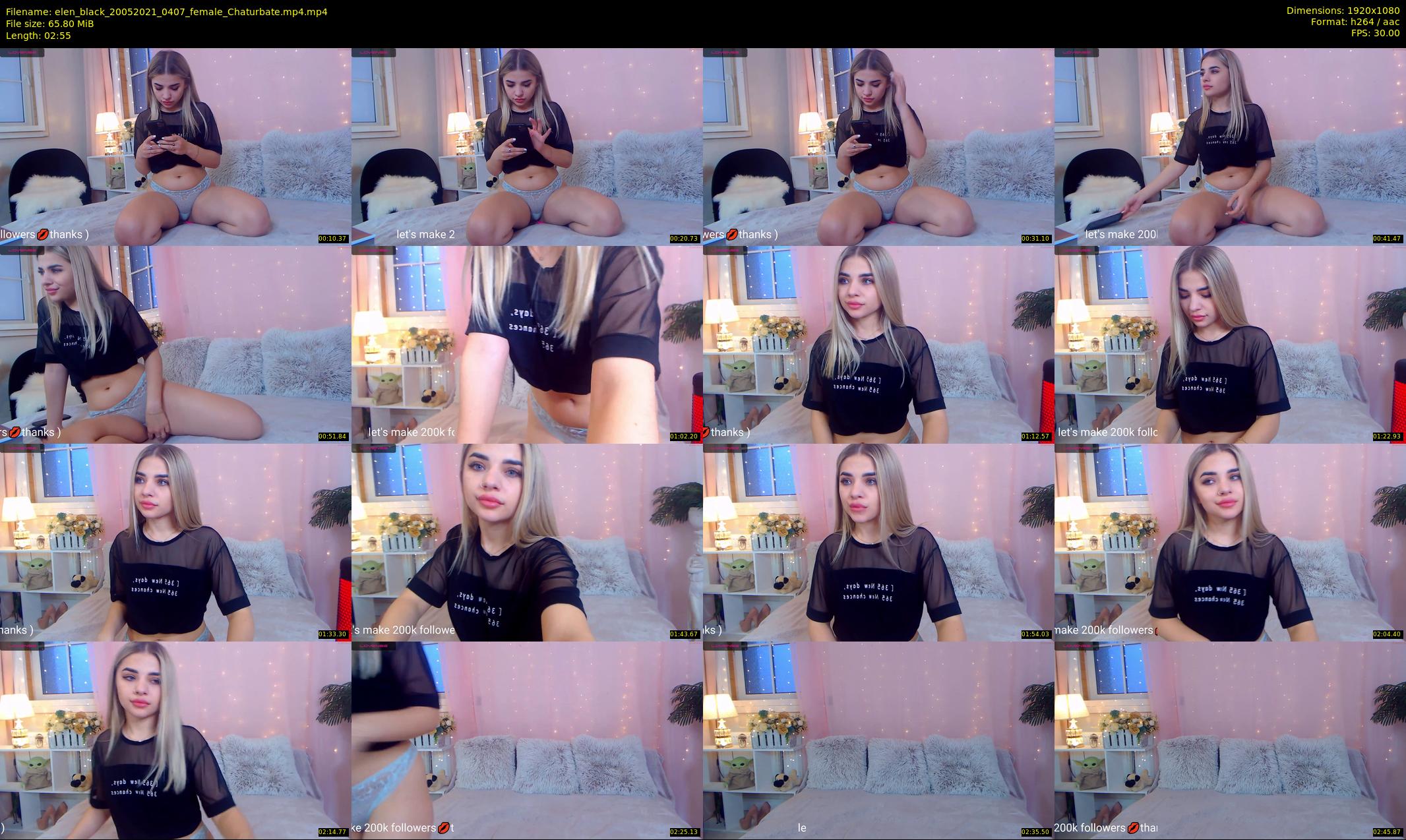 elen_black — 3 minute Chaturbate female cam show recording, 1080p, May 20, 2021