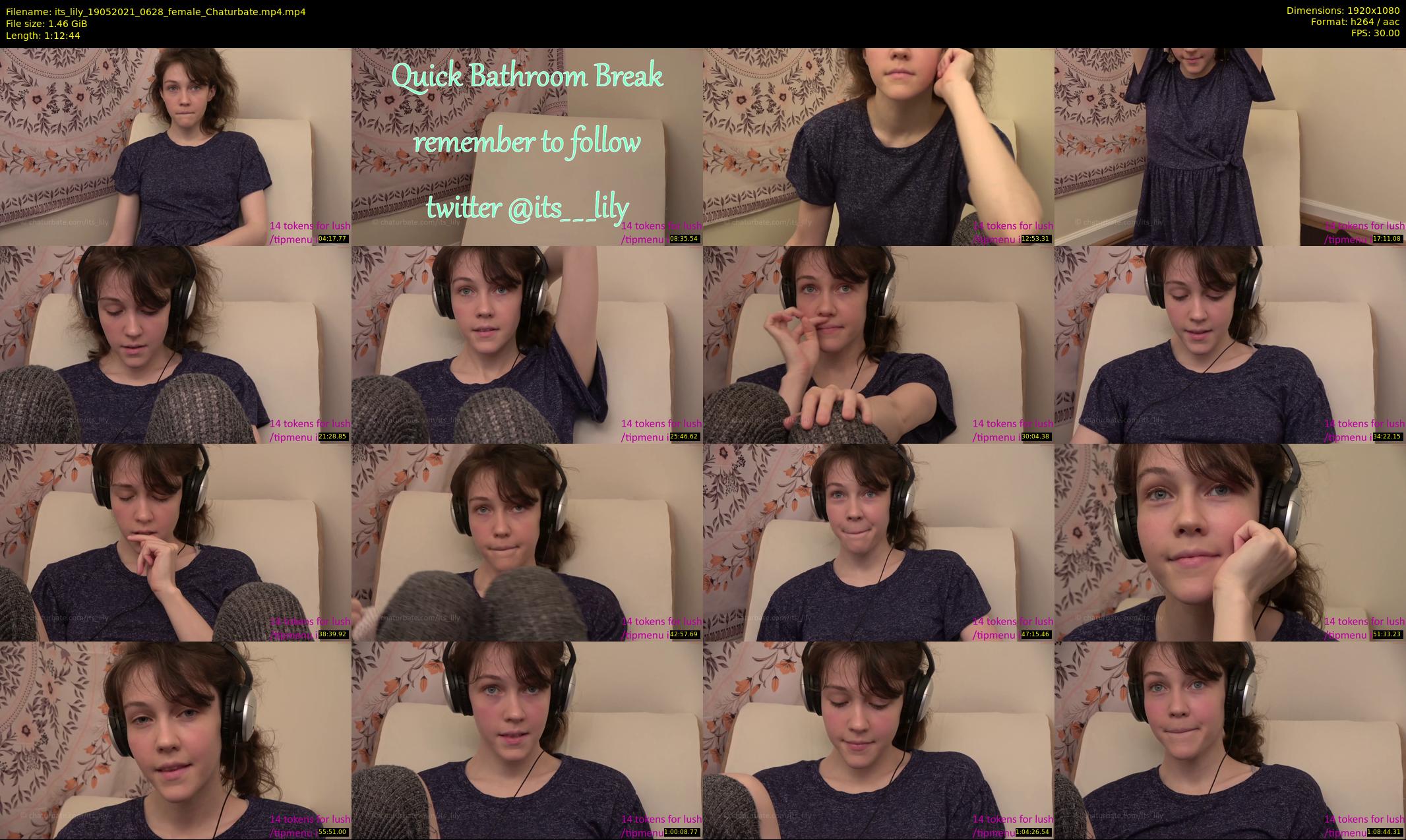its_lily — 73 minute Chaturbate female cam show recording, 1080p, May 19, 2021
