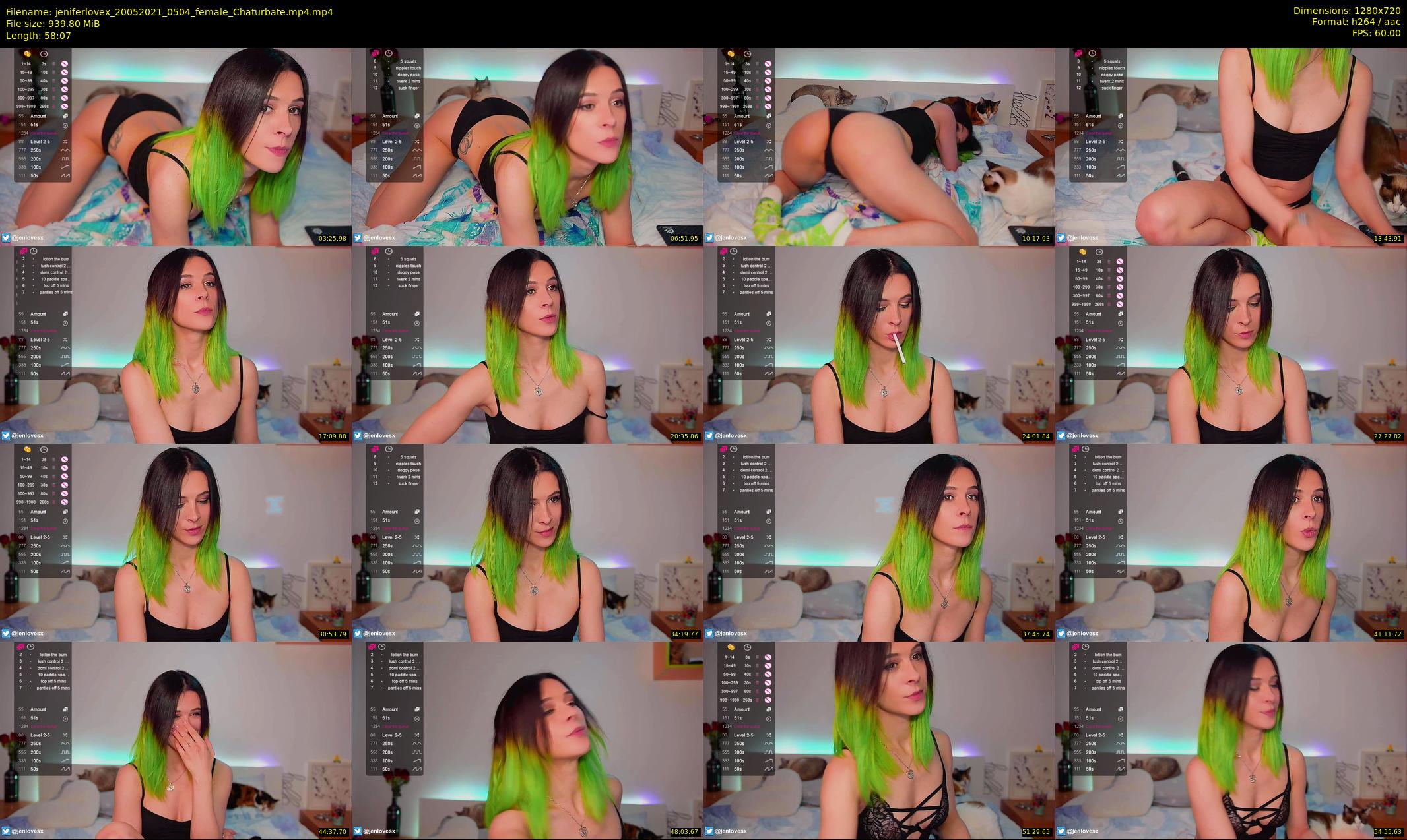 jeniferlovex — 59 minute Chaturbate female cam show recording, 720p, May 20, 2021
