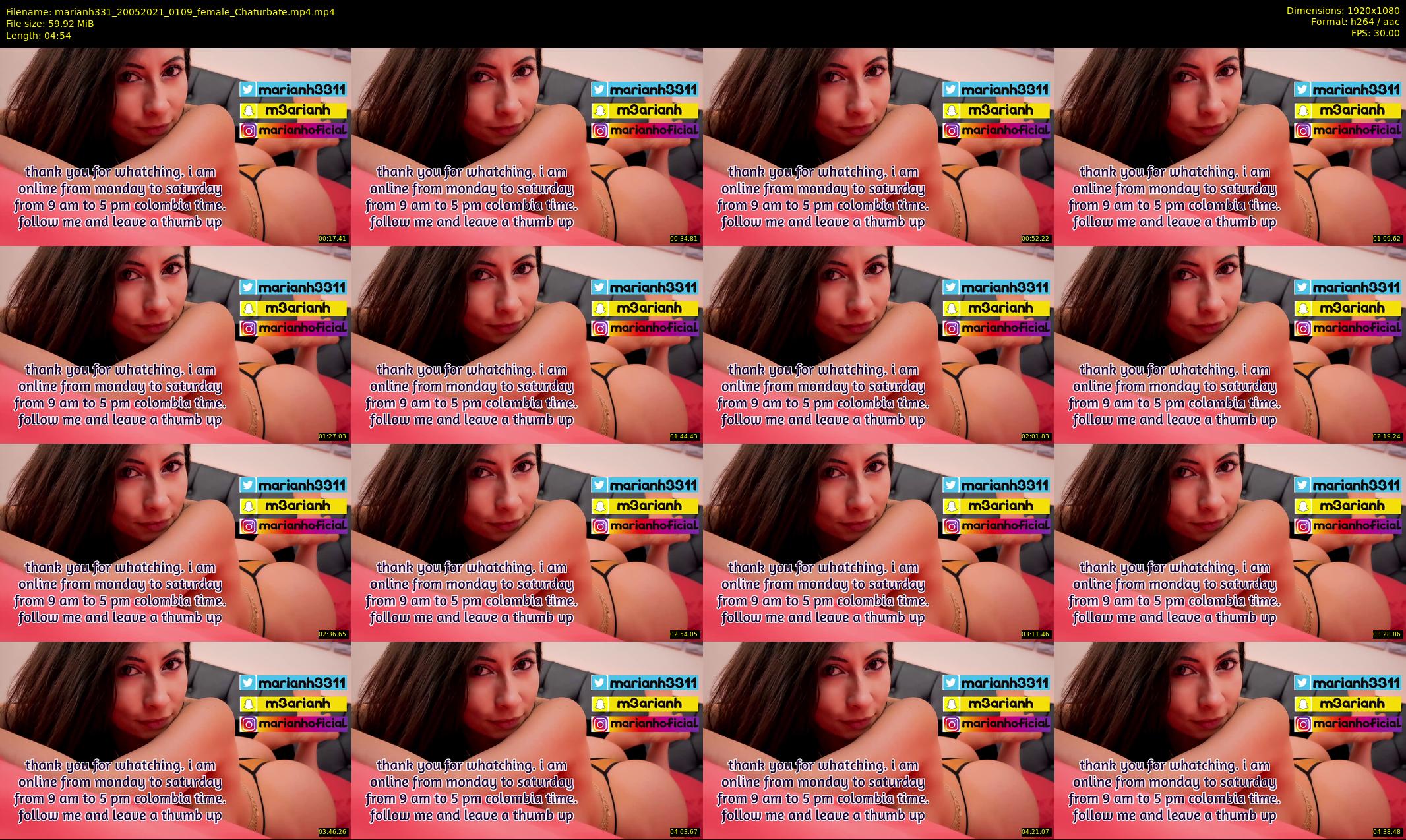marianh331 — 5 minute Chaturbate female cam show recording, 1080p, May 20, 2021
