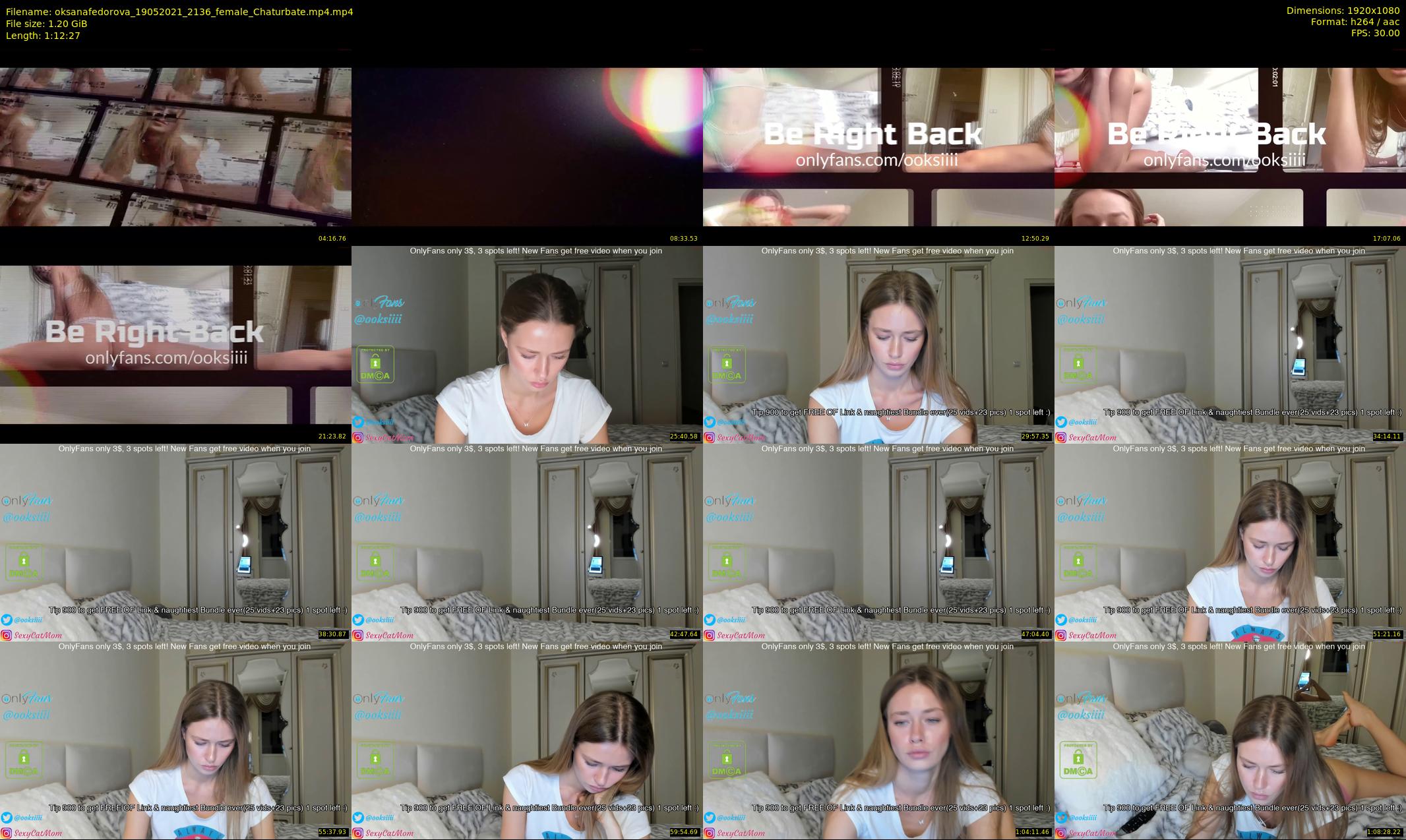 oksanafedorova — 73 minute Chaturbate female cam show recording, 1080p, May 19, 2021