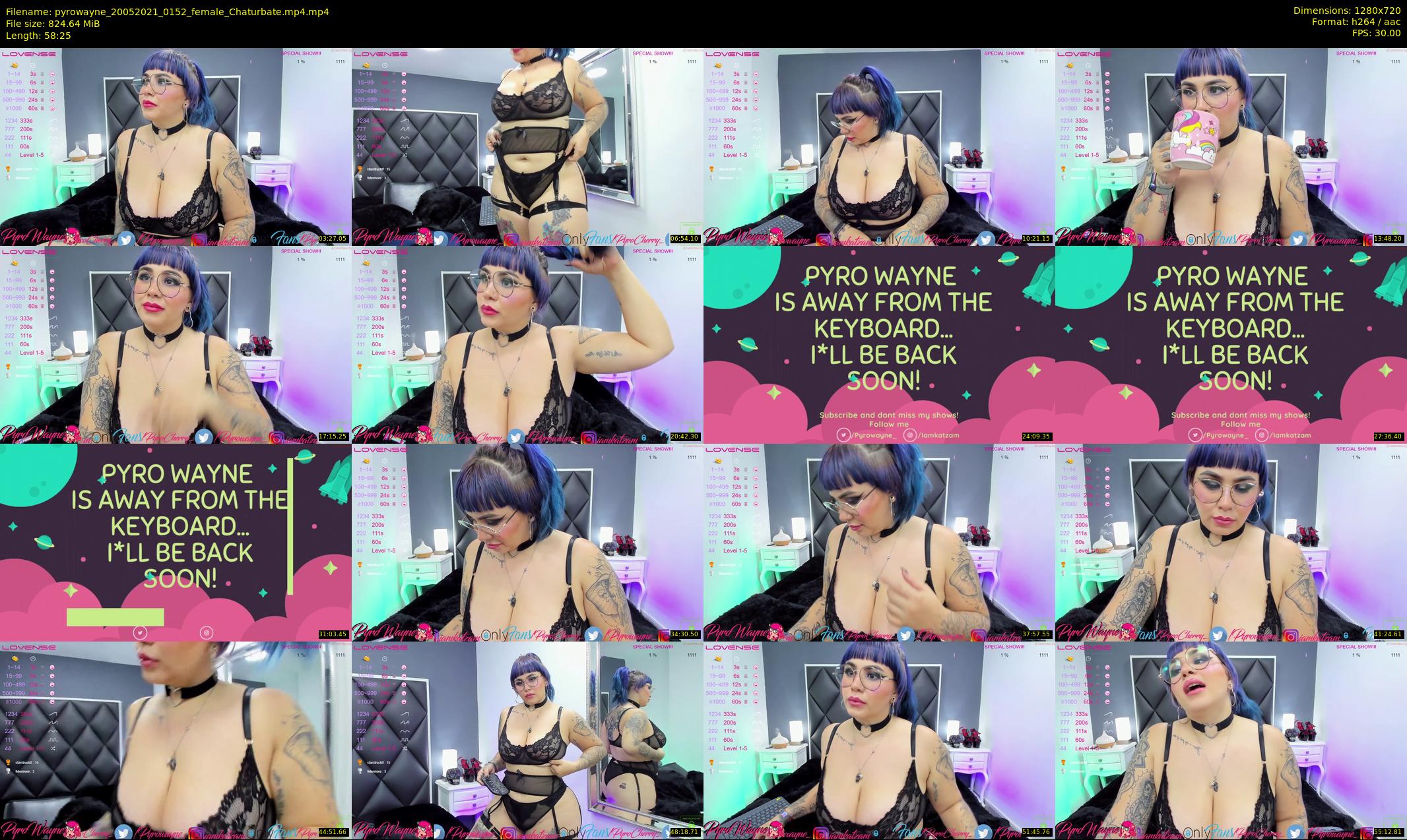 pyrowayne — 59 minute Chaturbate female cam show recording, 720p, May 20, 2021