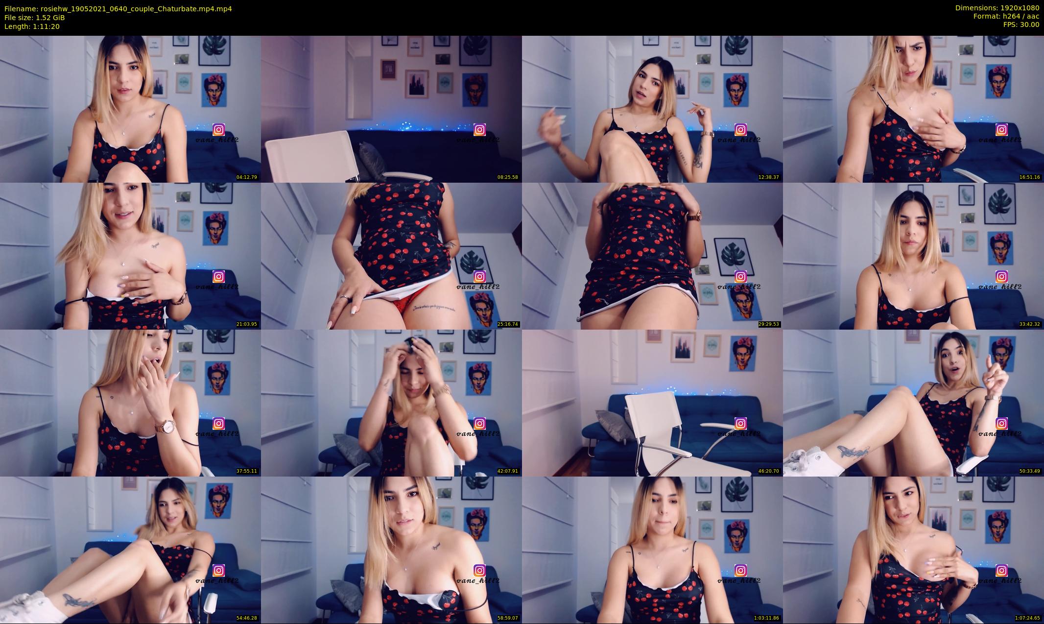rosiehw — 72 minute Chaturbate couple cam show recording, 1080p, May 19, 2021