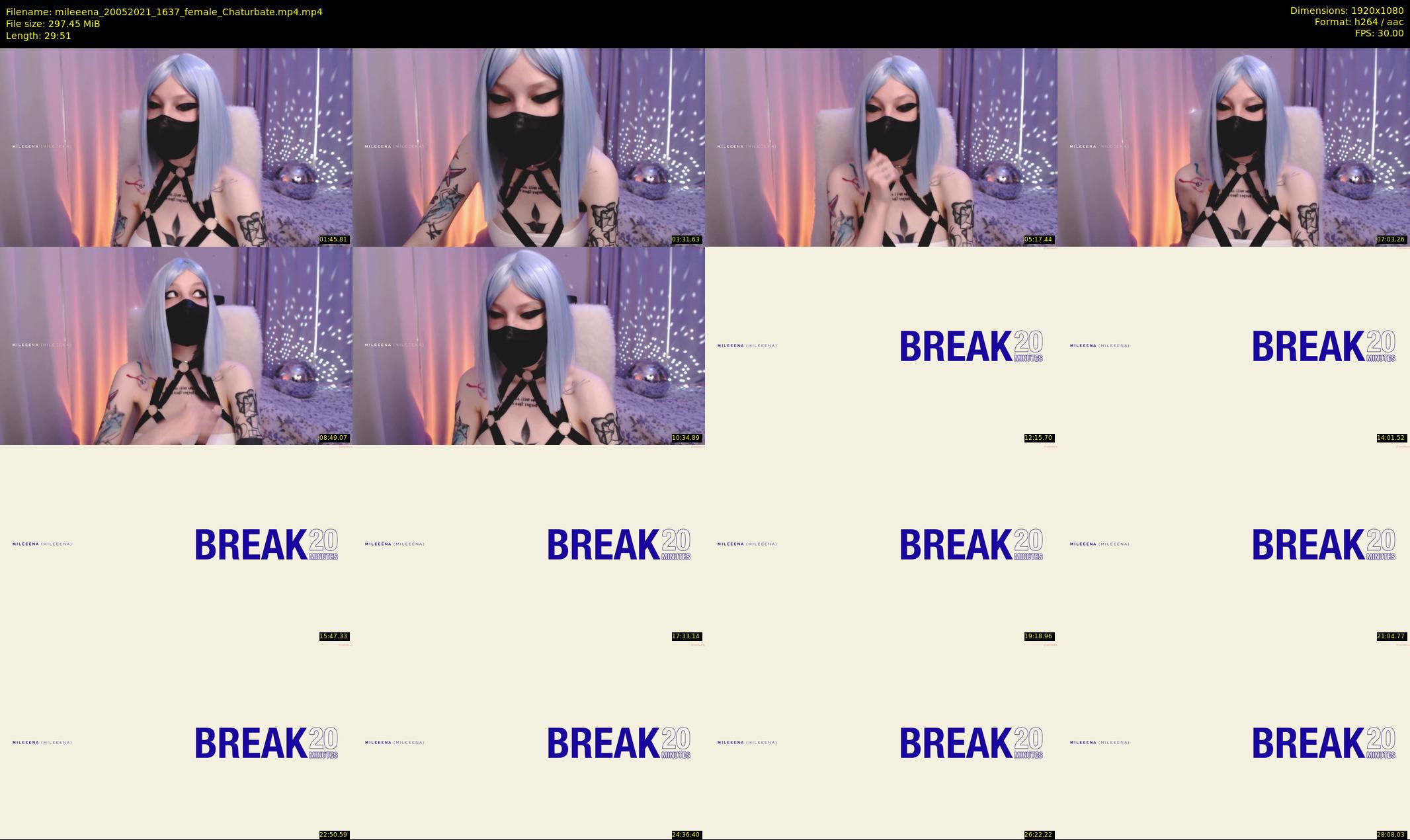 mileeena — 30 minute Chaturbate female cam show recording, 1080p, May 20, 2021