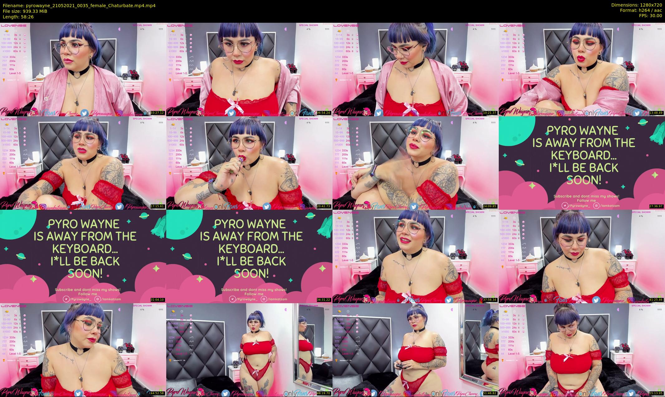 pyrowayne — 59 minute Chaturbate female cam show recording, 720p, May 21, 2021