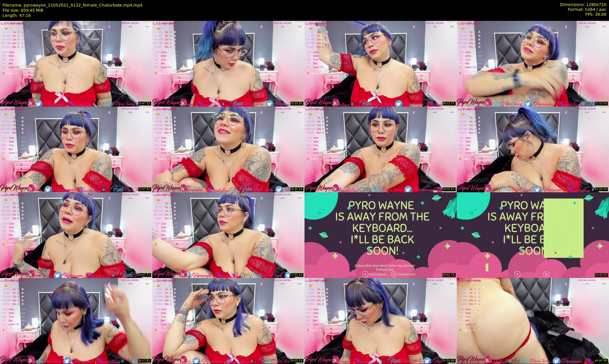 pyrowayne — 48 minute Chaturbate female cam show recording, 720p, May 21, 2021
