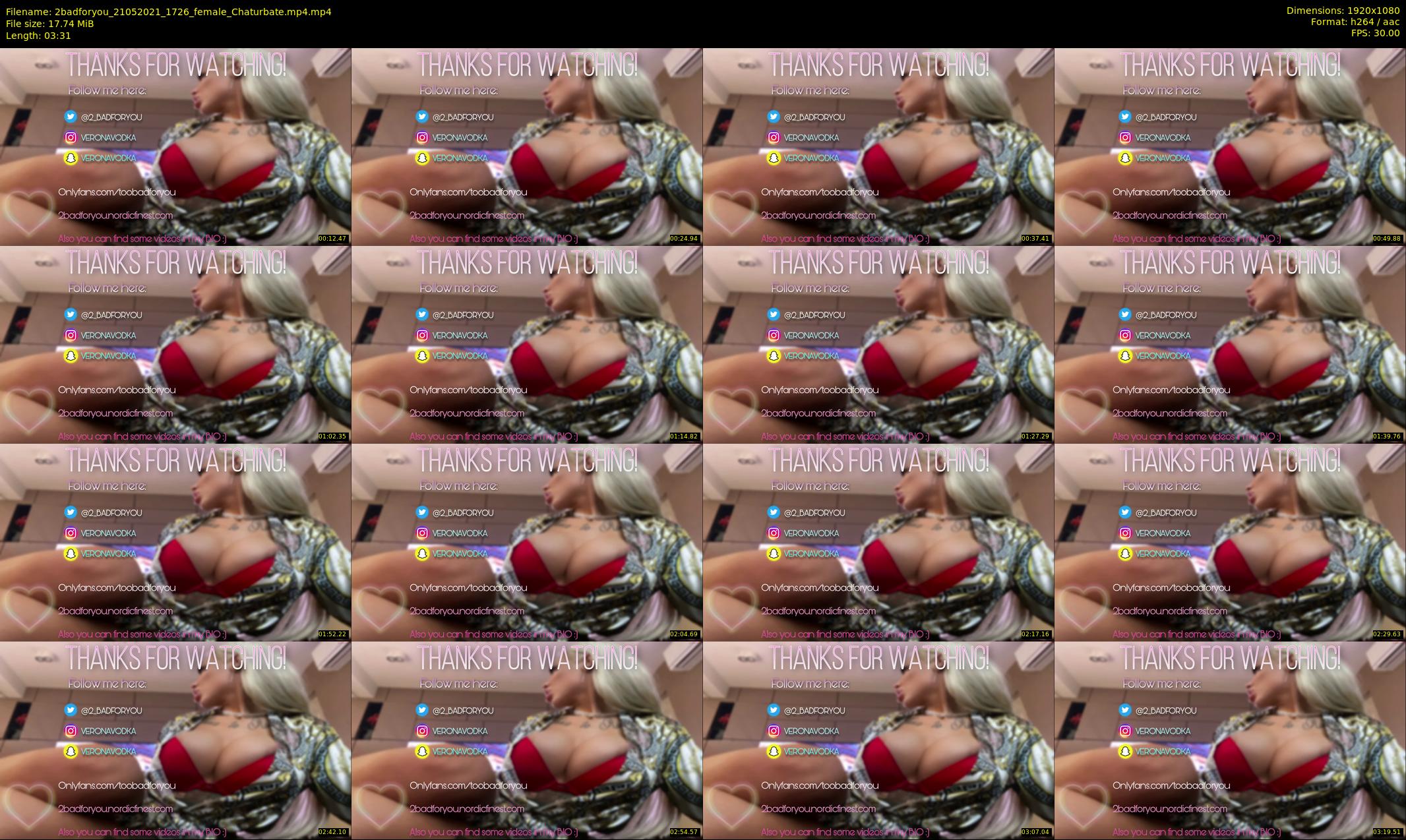 2badforyou — 4 minute Chaturbate couple cam show recording, 1080p, May 21, 2021