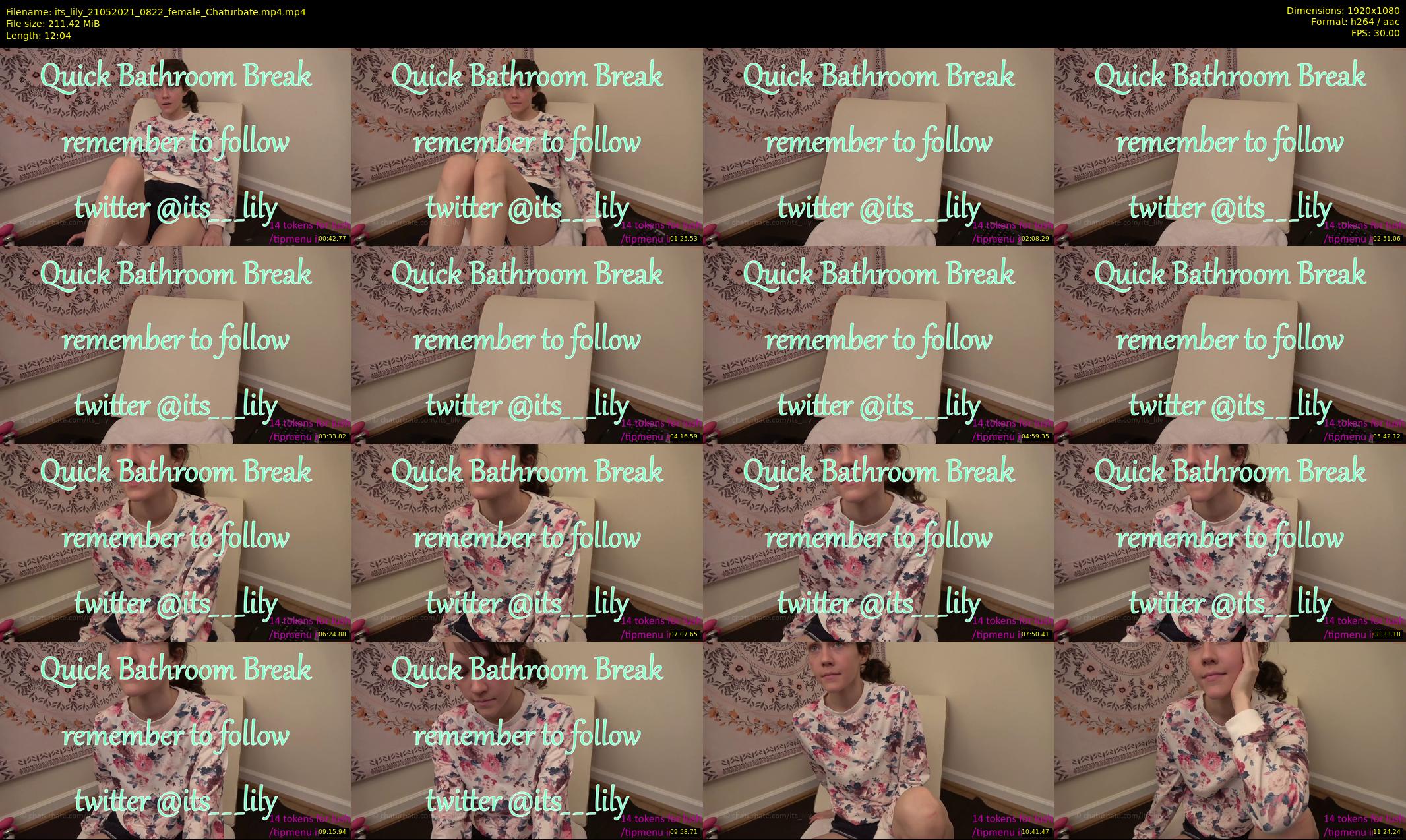 its_lily — 13 minute Chaturbate female cam show recording, 1080p, May 21, 2021