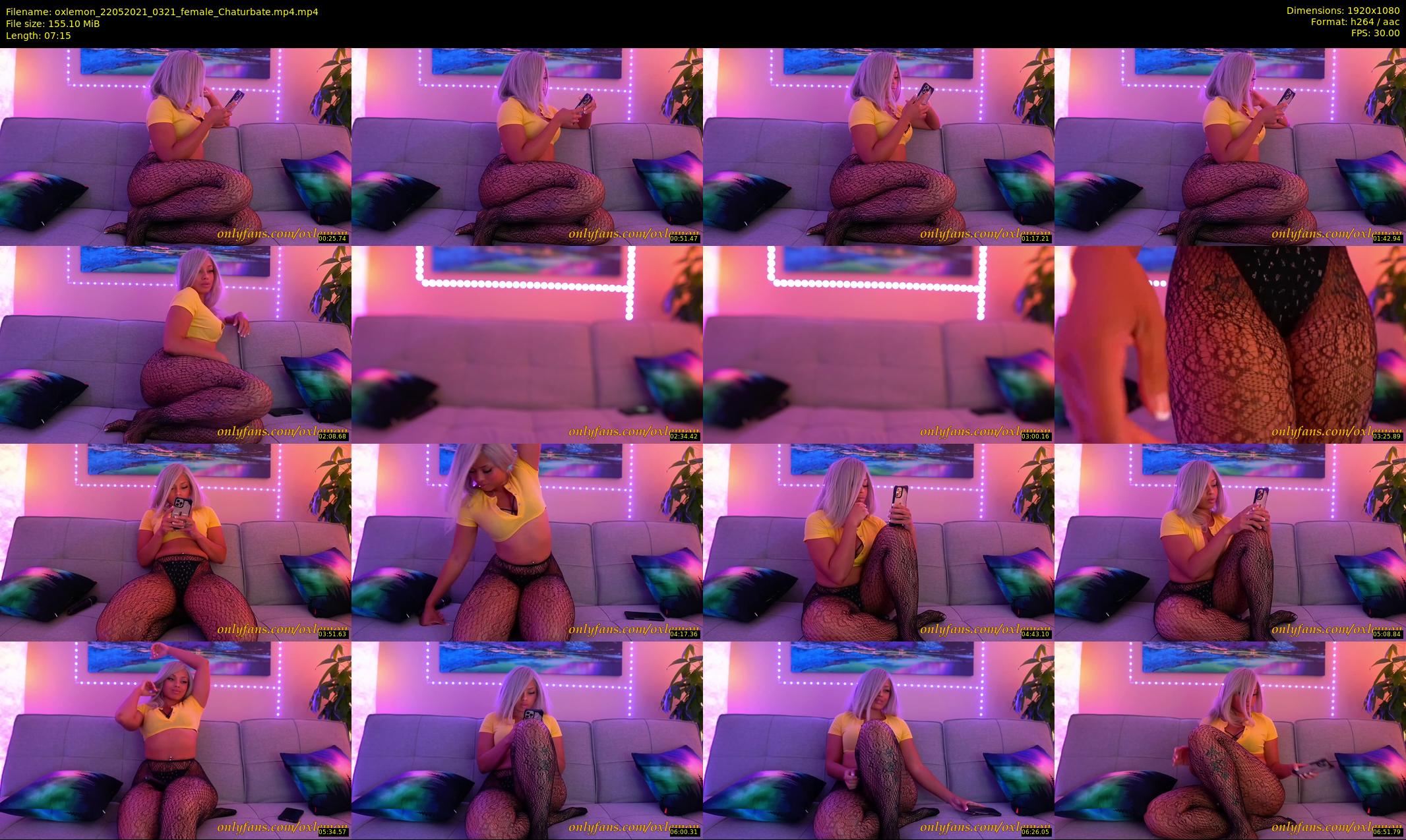 oxlemon — 8 minute Chaturbate female cam show recording, 1080p, May 22, 2021