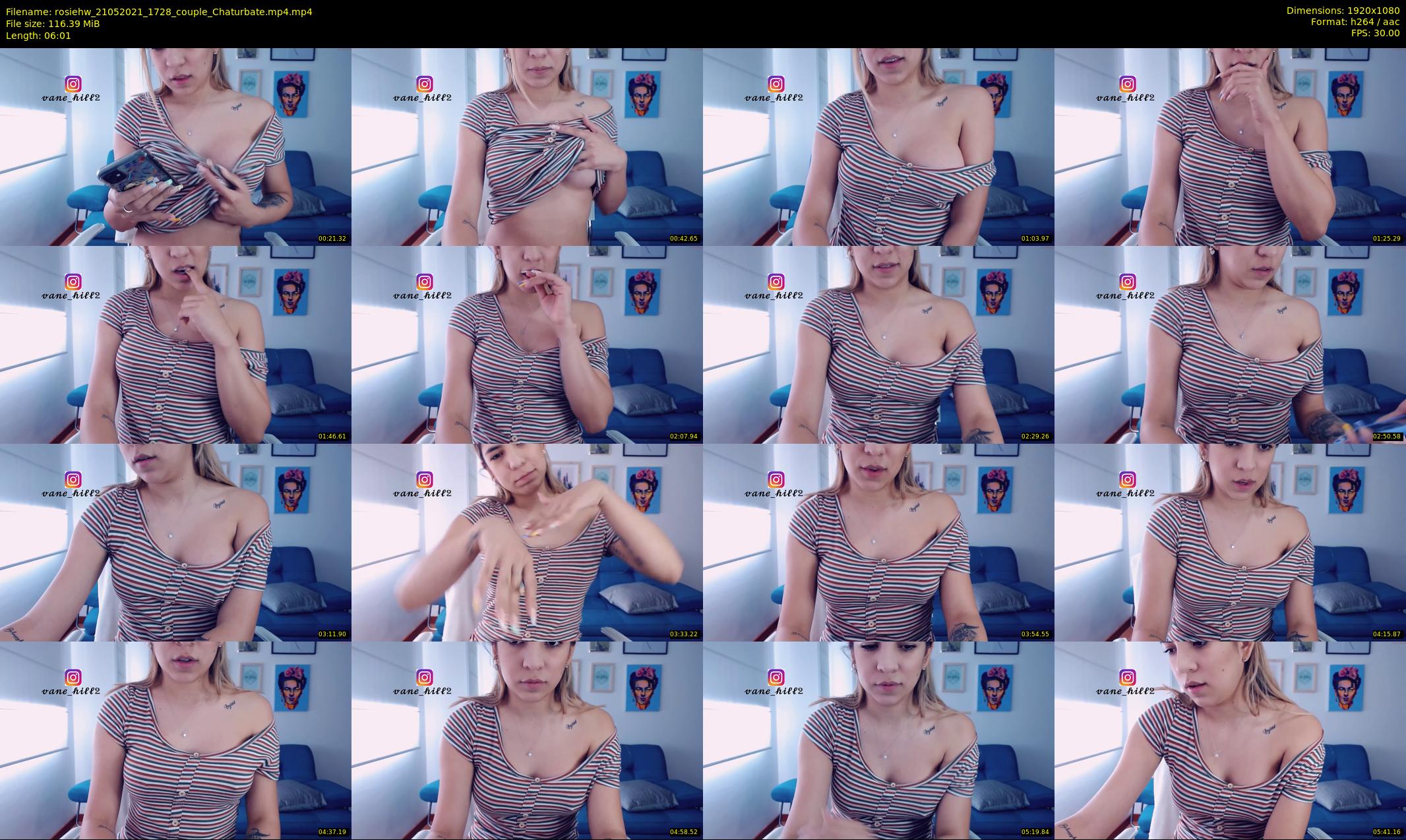 rosiehw — 7 minute Chaturbate couple cam show recording, 1080p, May 21, 2021