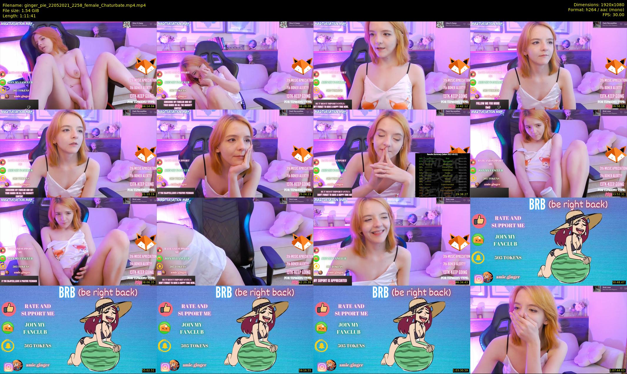 ginger_pie — 72 minute Chaturbate female cam show recording, 1080p, May 22, 2021