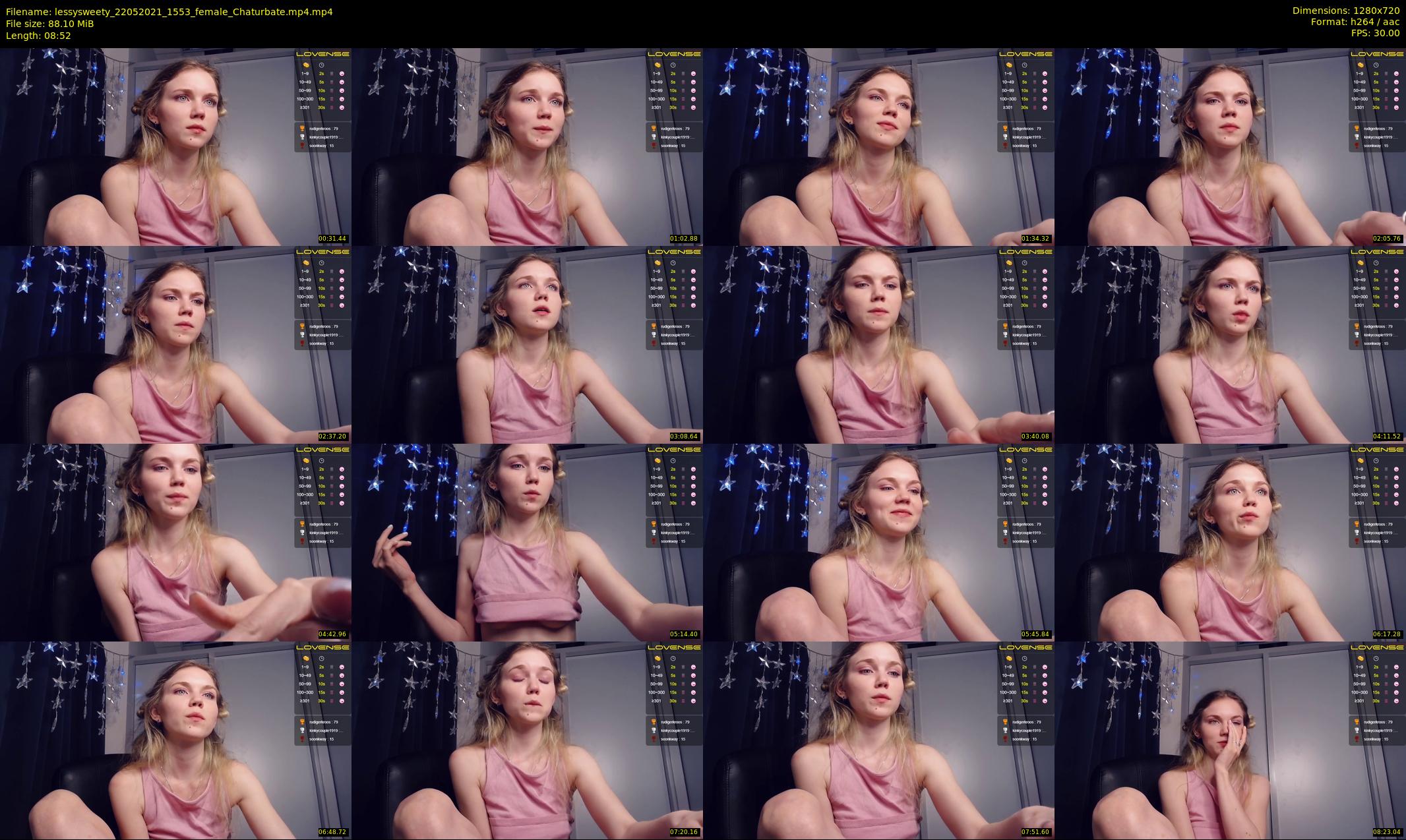 lessysweety — 9 minute Chaturbate female cam show recording, 720p, May 22, 2021