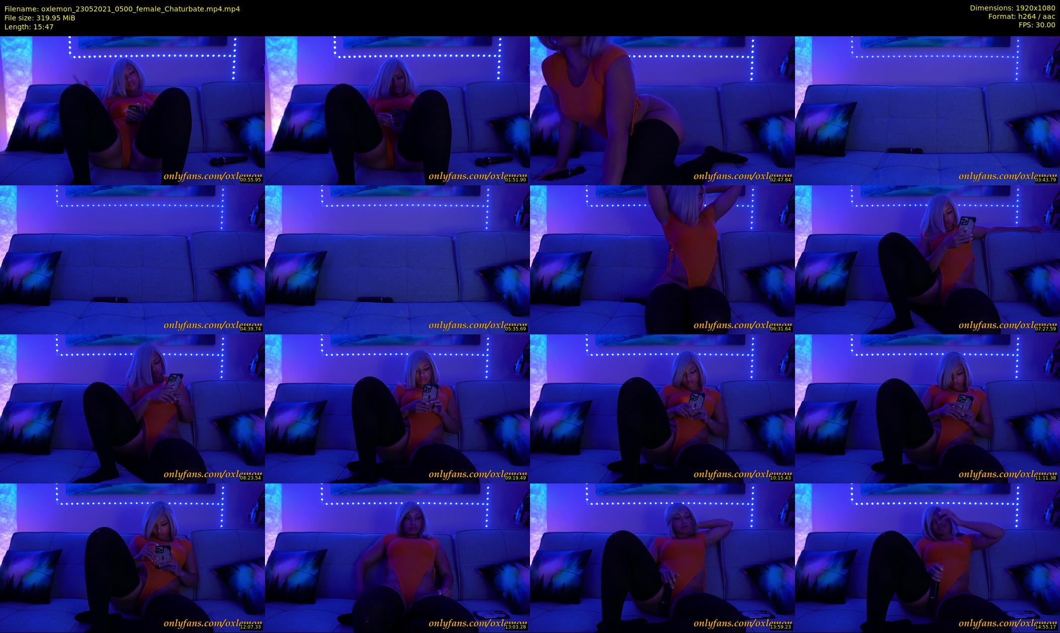oxlemon — 16 minute Chaturbate female cam show recording, 1080p, May 23, 2021