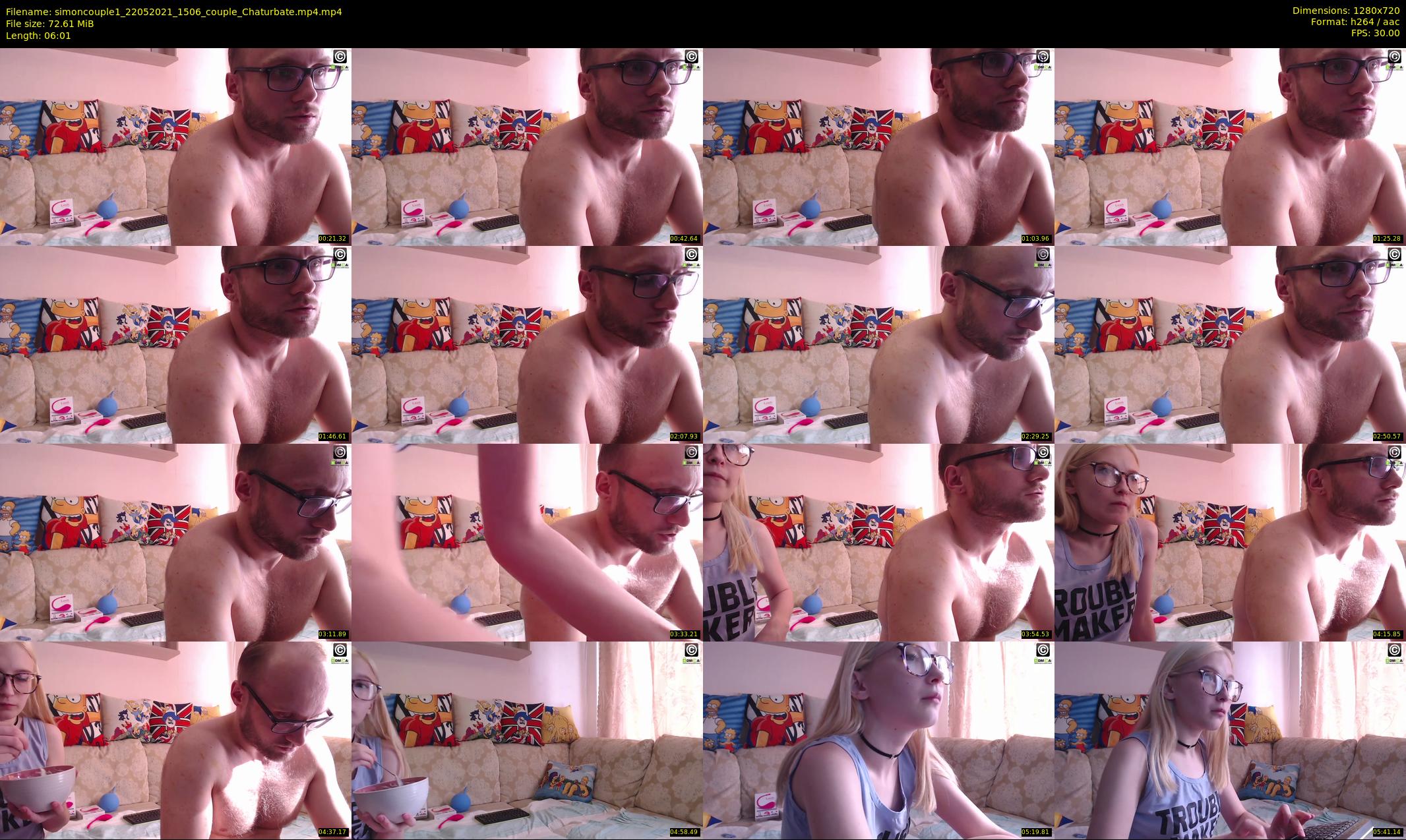 simoncouple1 — 7 minute Chaturbate couple cam show recording, 720p, May 22, 2021