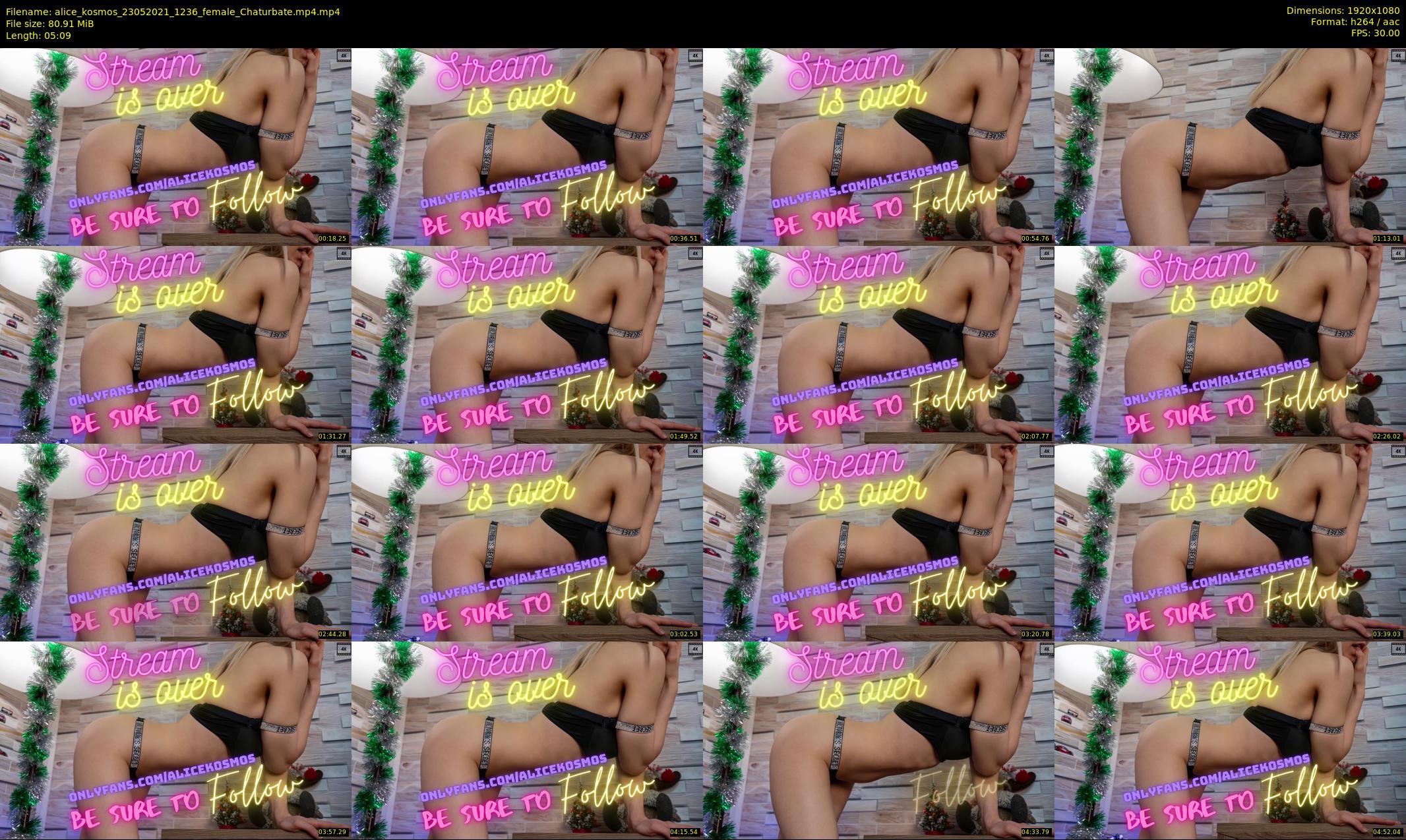 alice_kosmos — 6 minute Chaturbate female cam show recording, 1080p, May 23, 2021