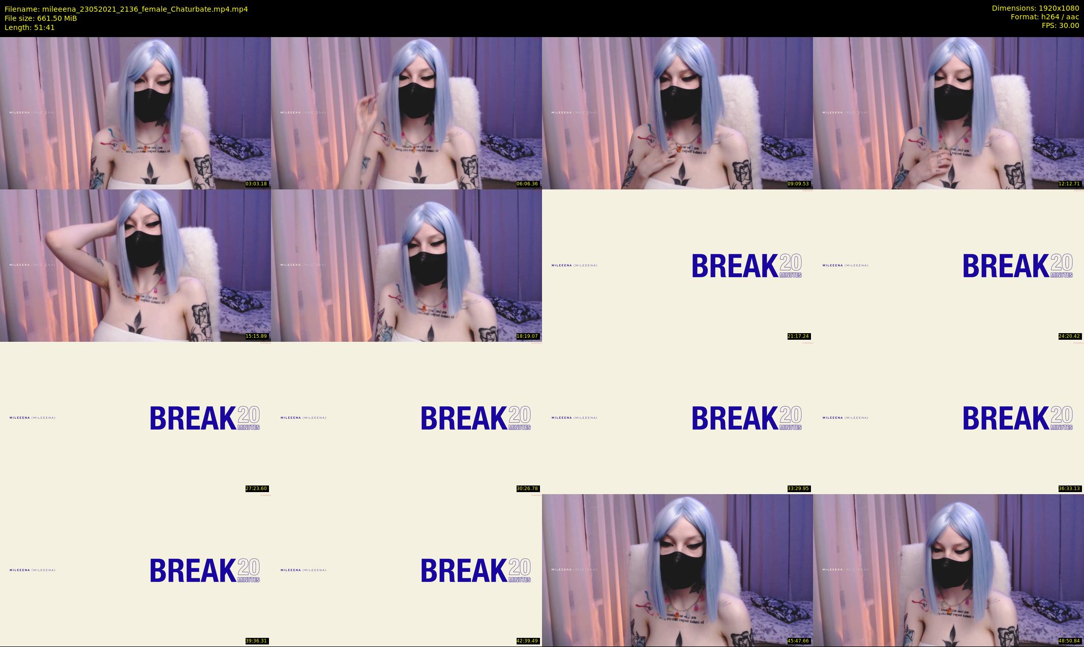 mileeena — 52 minute Chaturbate female cam show recording, 1080p, May 23, 2021