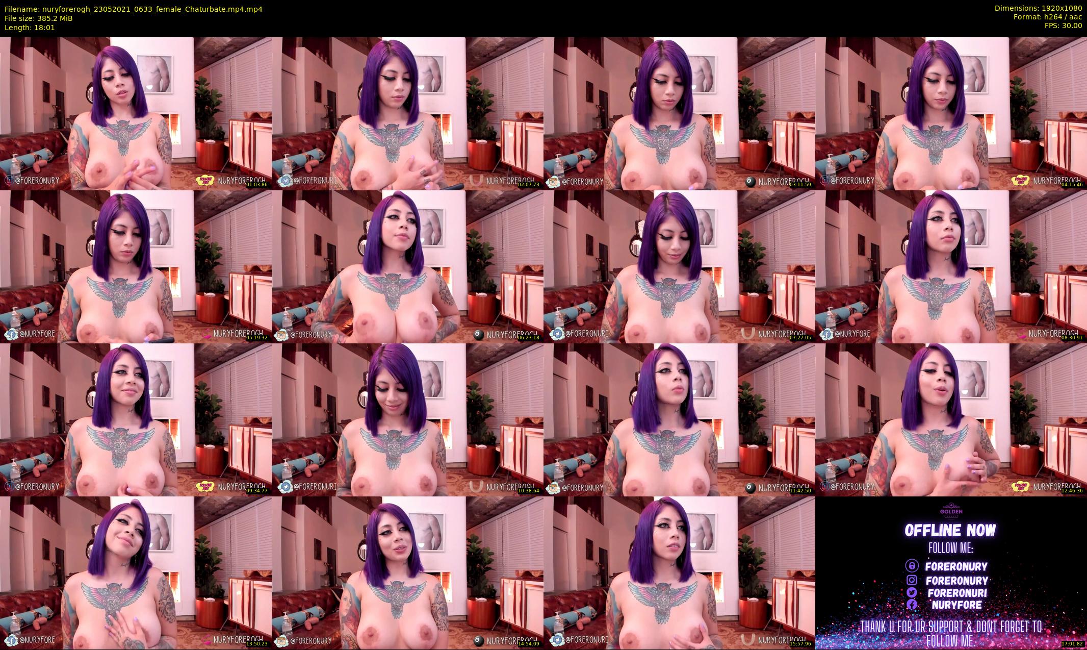 nuryforerogh — 19 minute Chaturbate female cam show recording, 1080p, May 23, 2021