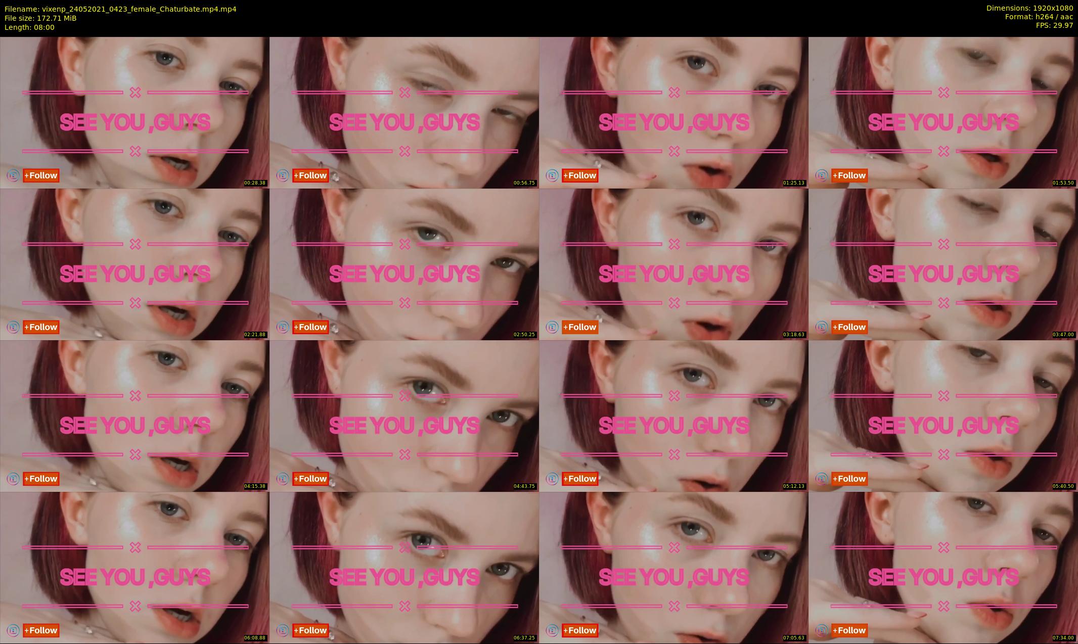 vixenp — 8 minute Chaturbate female cam show recording, 1080p, May 24, 2021