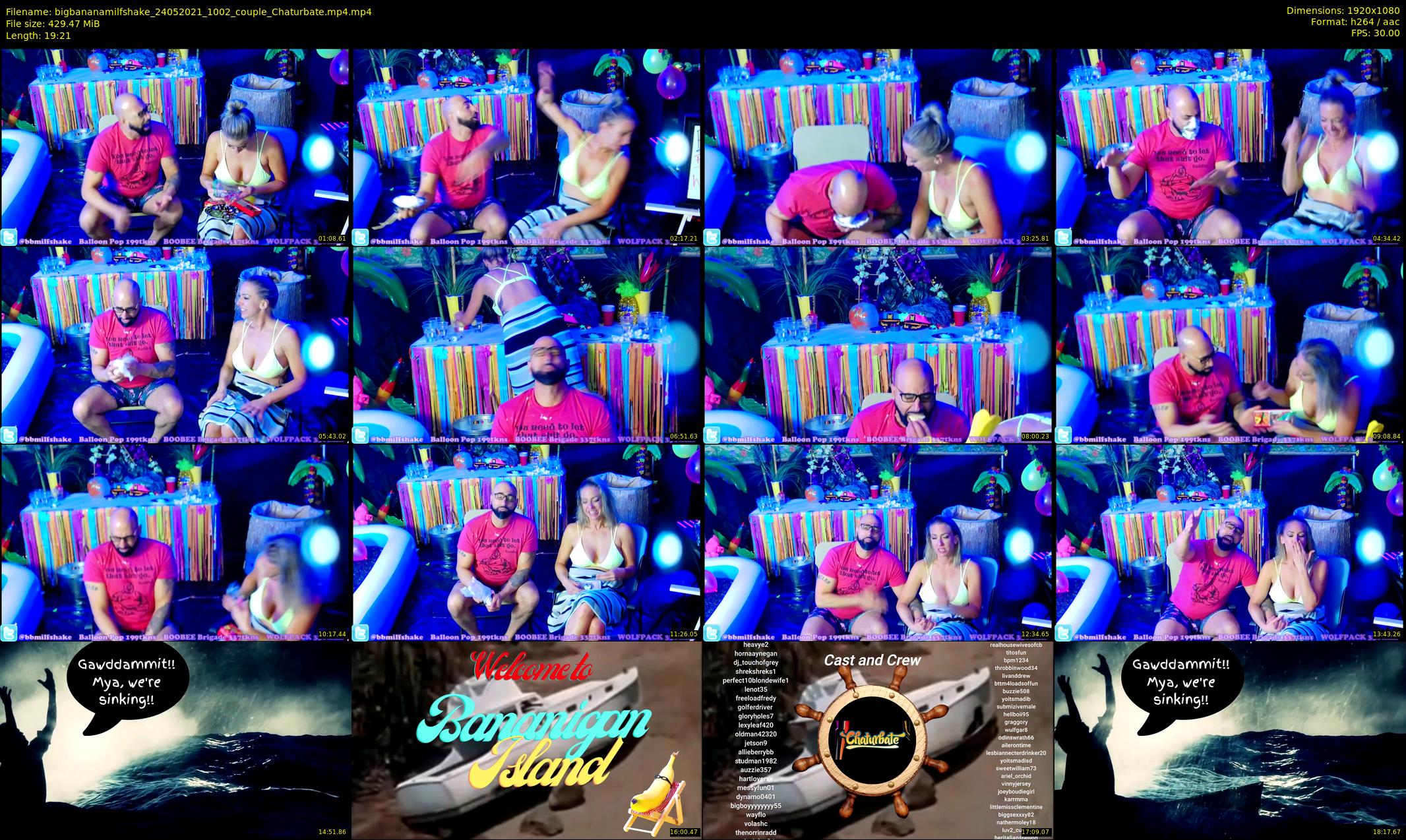 bigbananamilfshake — 20 minute Chaturbate couple cam show recording, 1080p, May 24, 2021