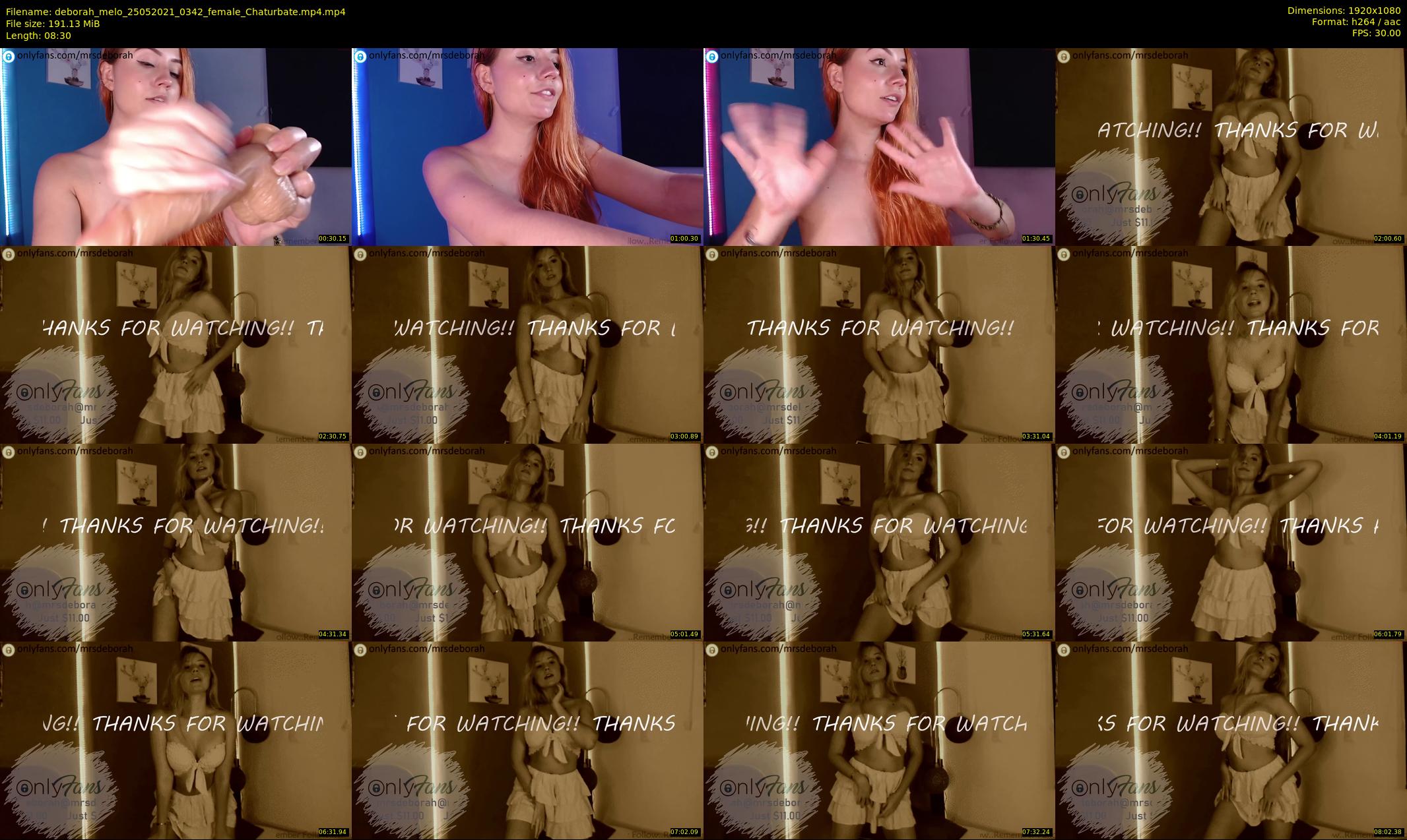 deborah_melo — 9 minute Chaturbate female cam show recording, 1080p, May 25, 2021