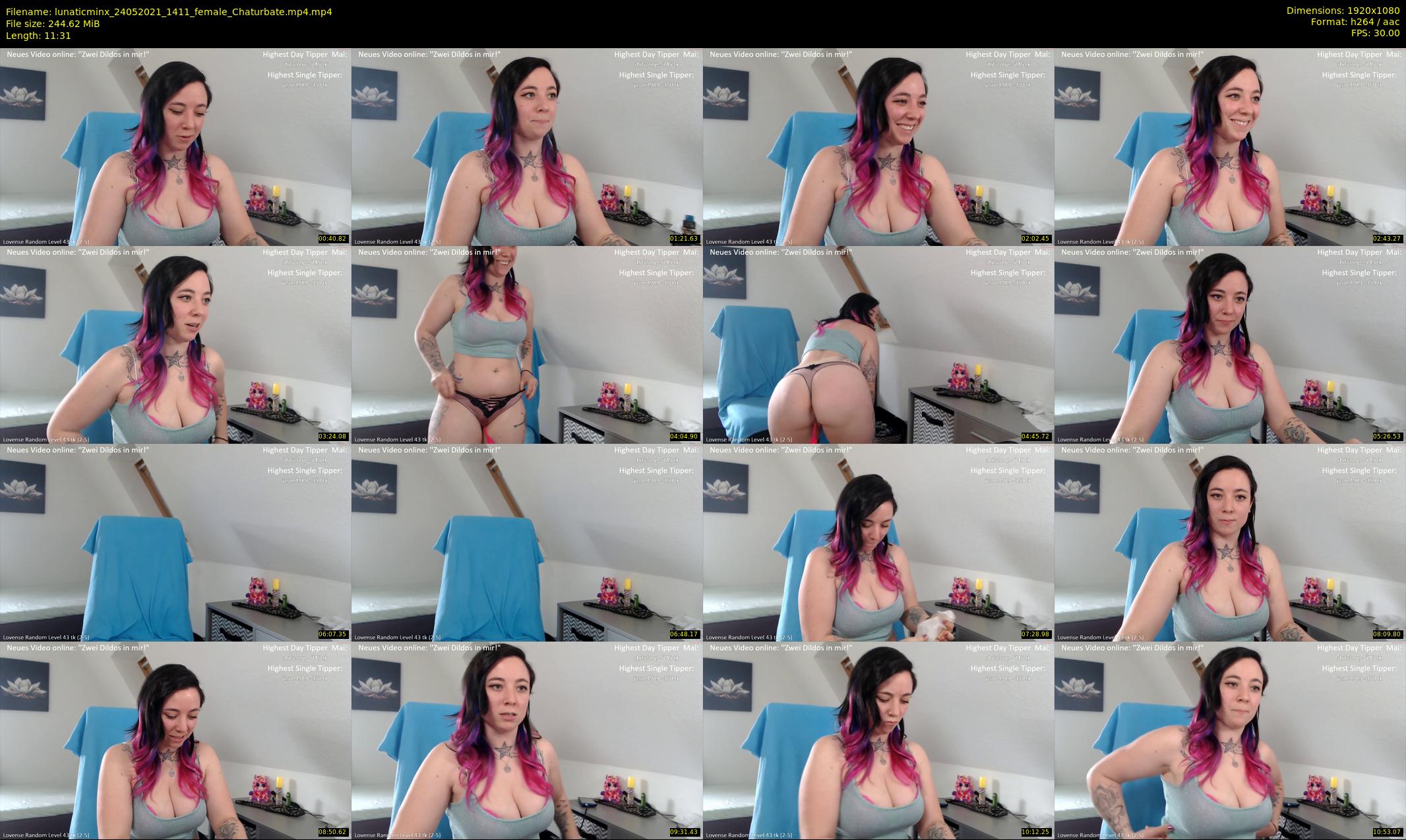 lunaticminx — 12 minute Chaturbate female cam show recording, 1080p, May 24, 2021