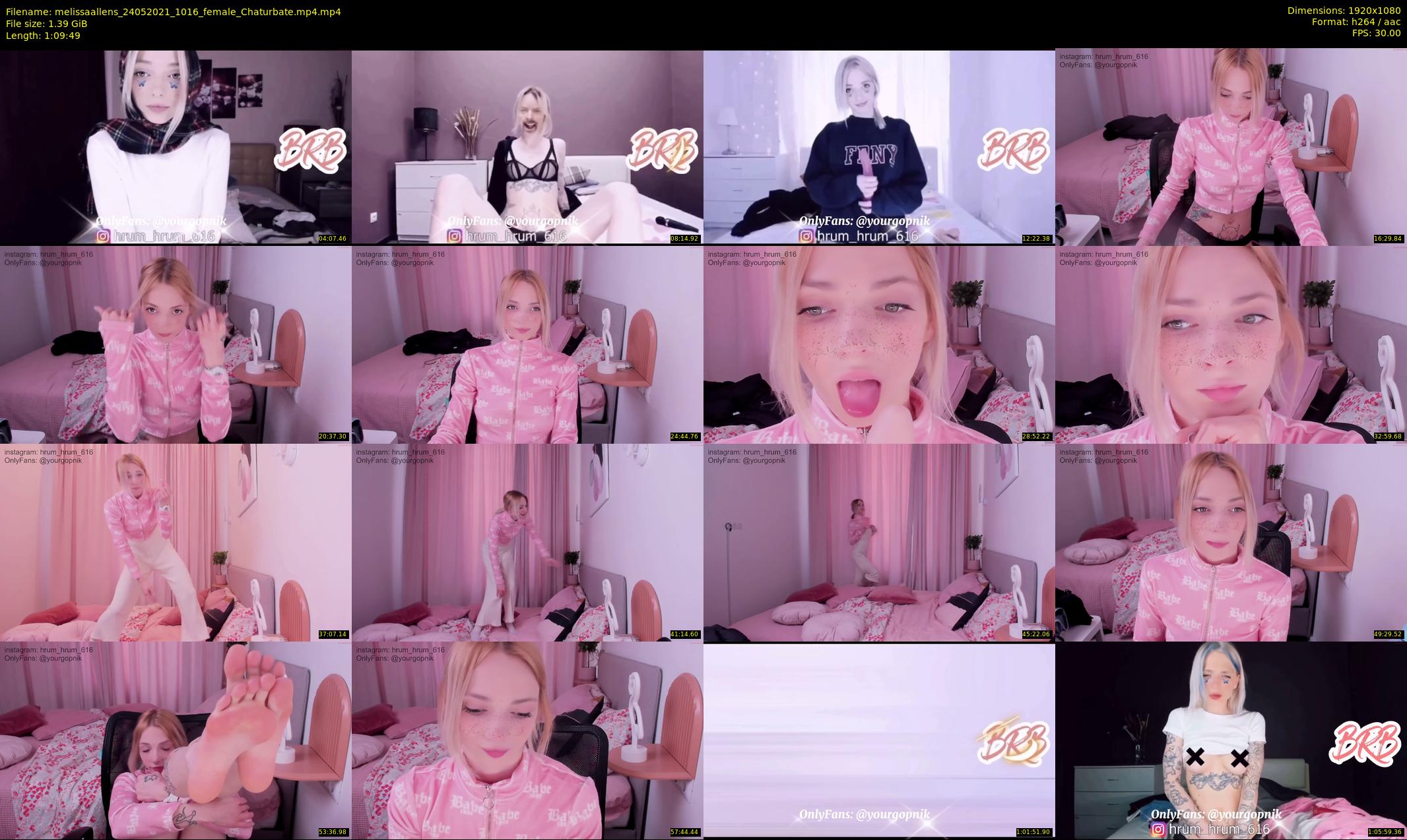 melissaallens — 70 minute Chaturbate female cam show recording, 1080p, May 24, 2021