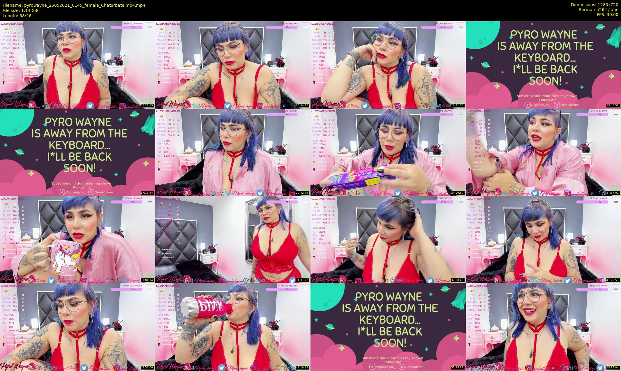 pyrowayne — 59 minute Chaturbate female cam show recording, 720p, May 25, 2021