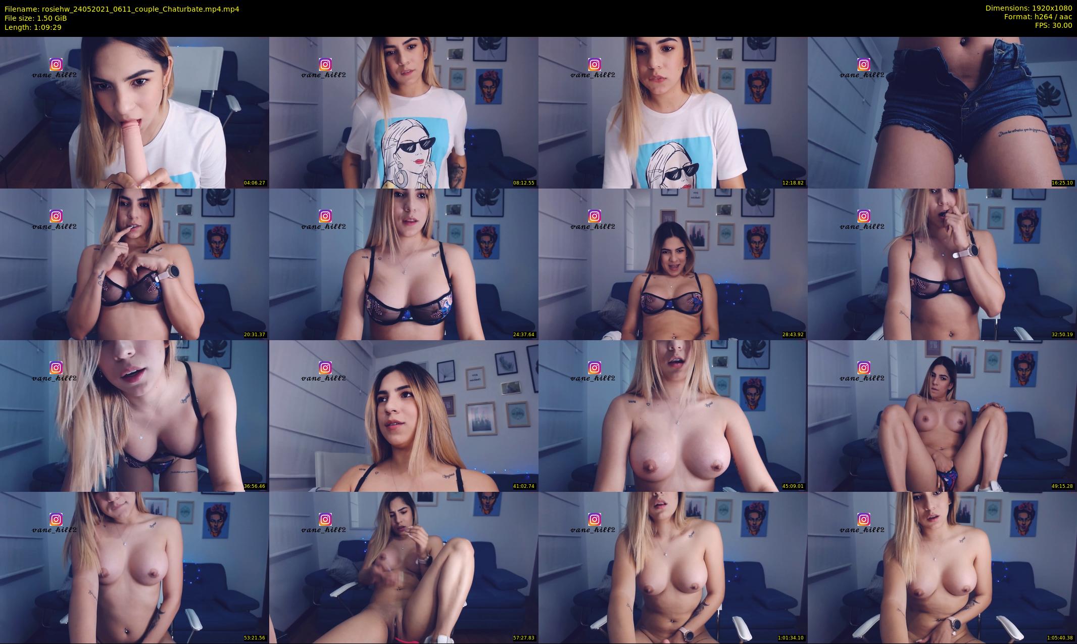 rosiehw — 70 minute Chaturbate couple cam show recording, 1080p, May 24, 2021