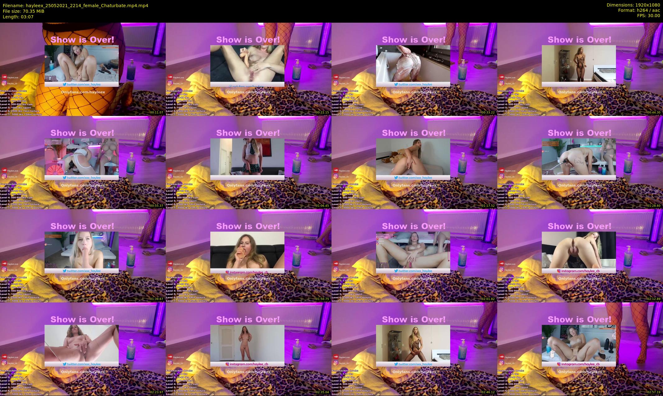 hayleex — 4 minute Chaturbate female cam show recording, 1080p, May 25, 2021
