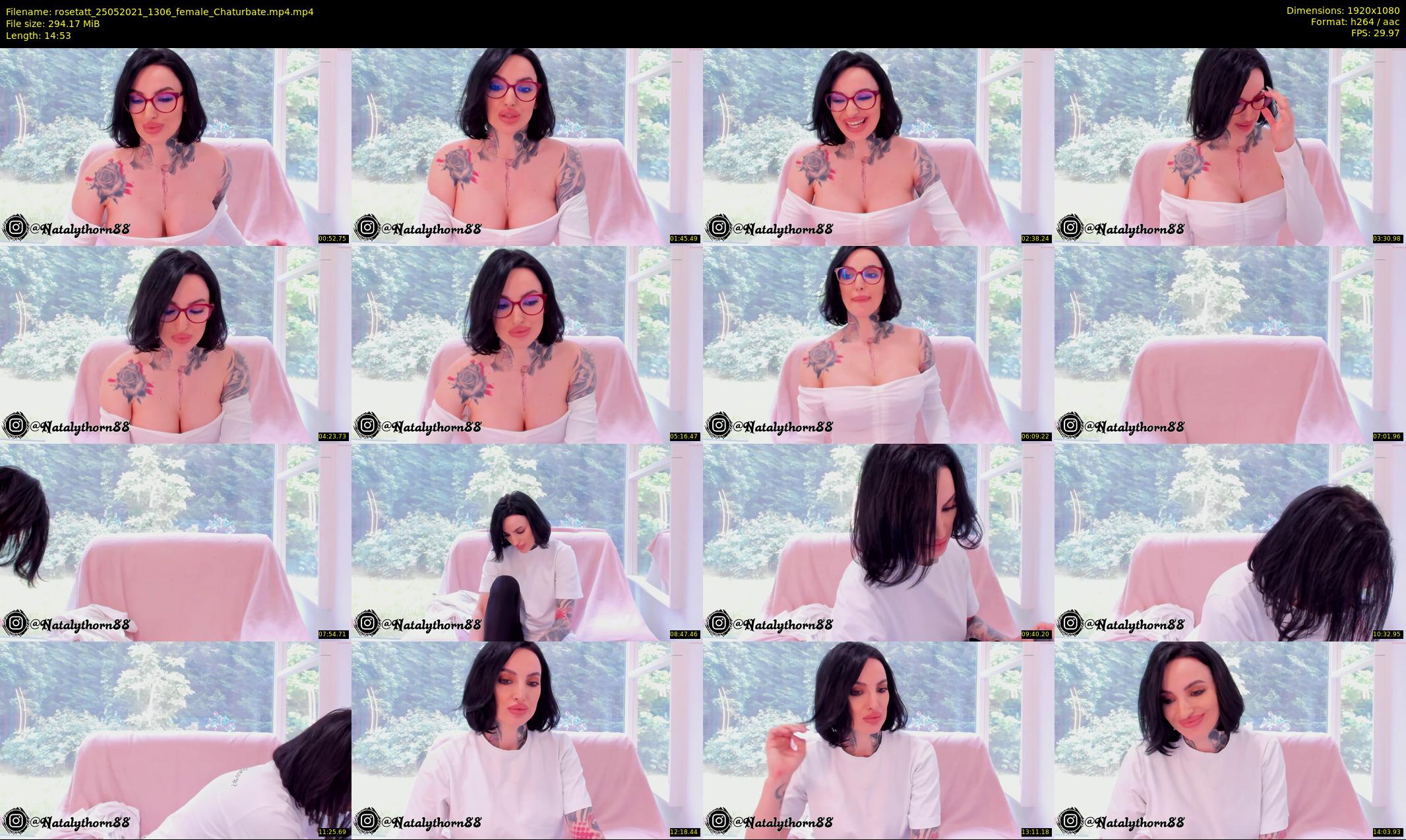 rosetatt — 15 minute Chaturbate female cam show recording, 1080p, May 25, 2021