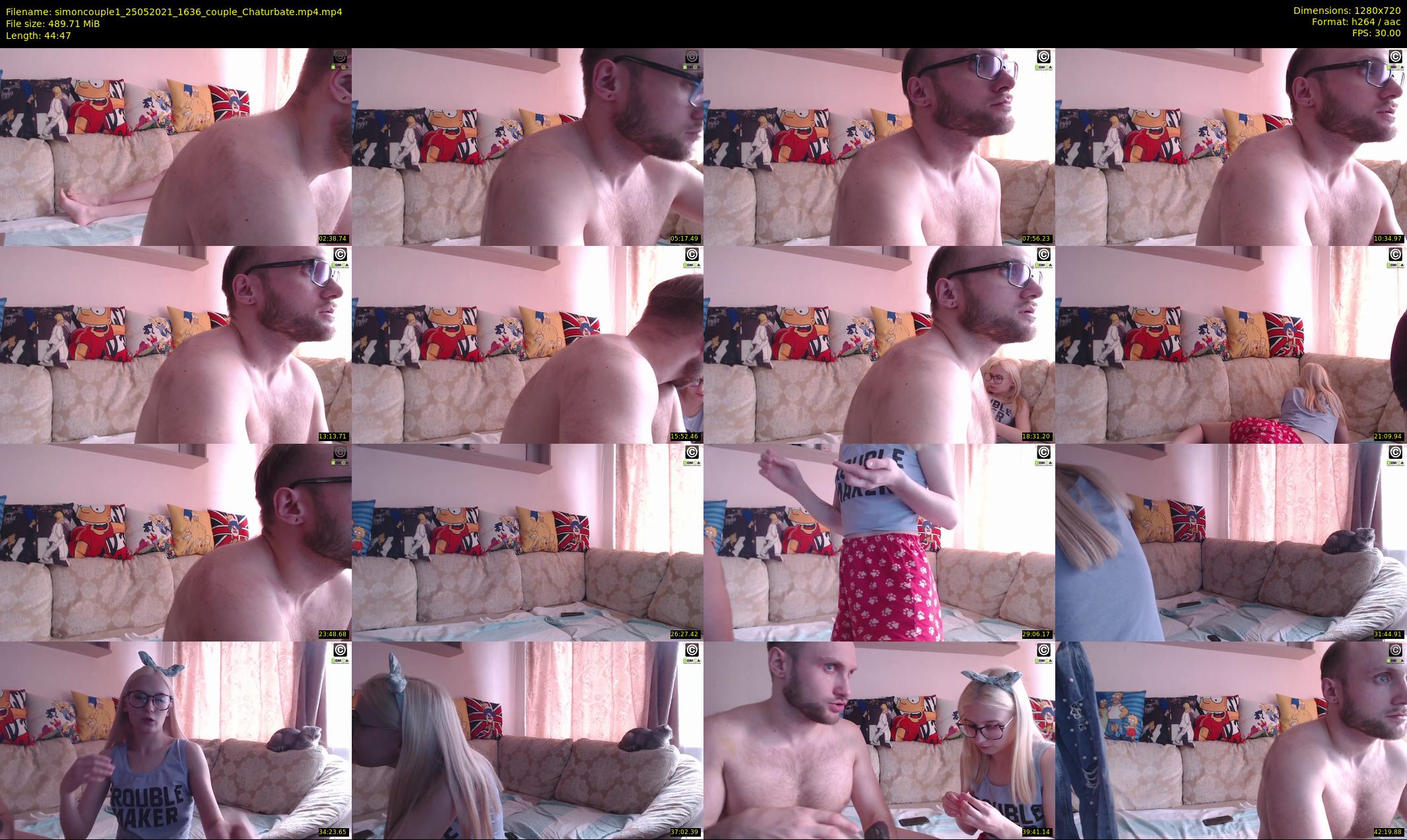 simoncouple1 — 45 minute Chaturbate couple cam show recording, 720p, May 25, 2021