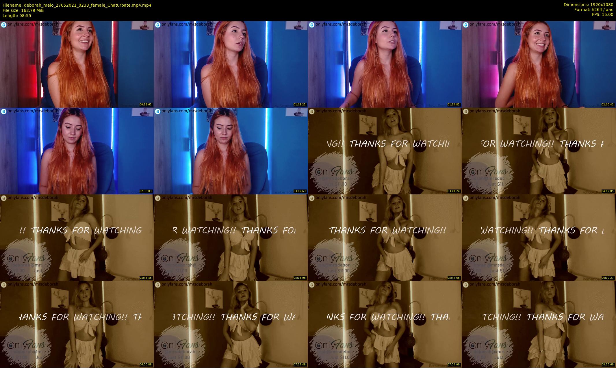 deborah_melo — 9 minute Chaturbate female cam show recording, 1080p, May 27, 2021