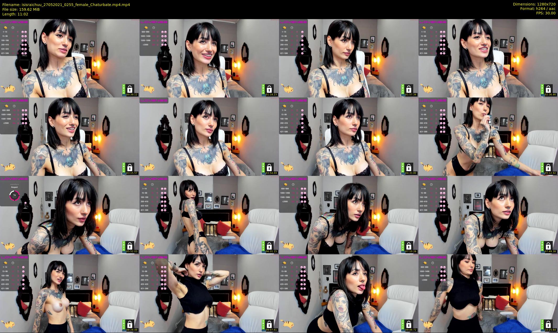 isisraichuu — 12 minute Chaturbate female cam show recording, 720p, May 27, 2021