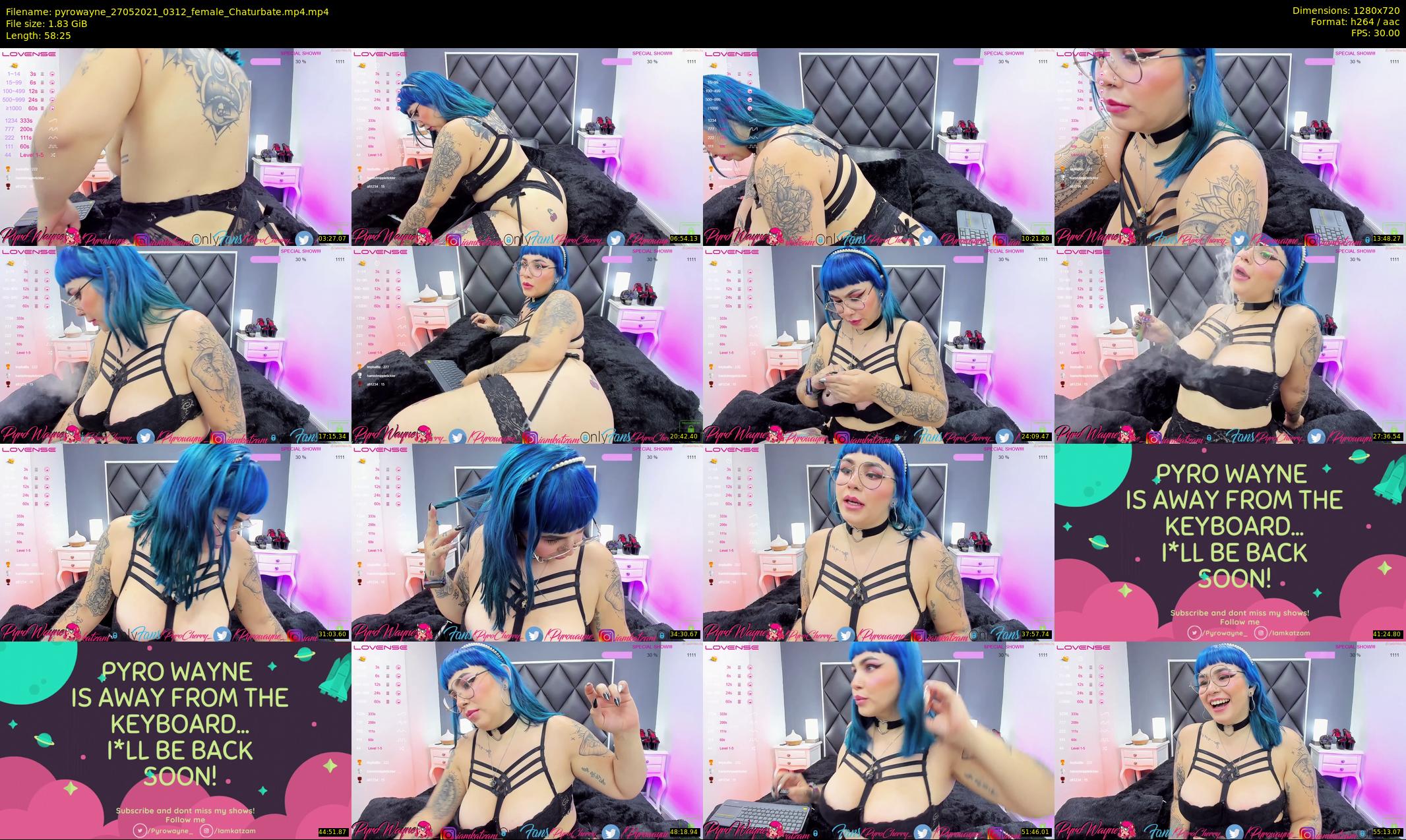 pyrowayne — 59 minute Chaturbate female cam show recording, 720p, May 27, 2021