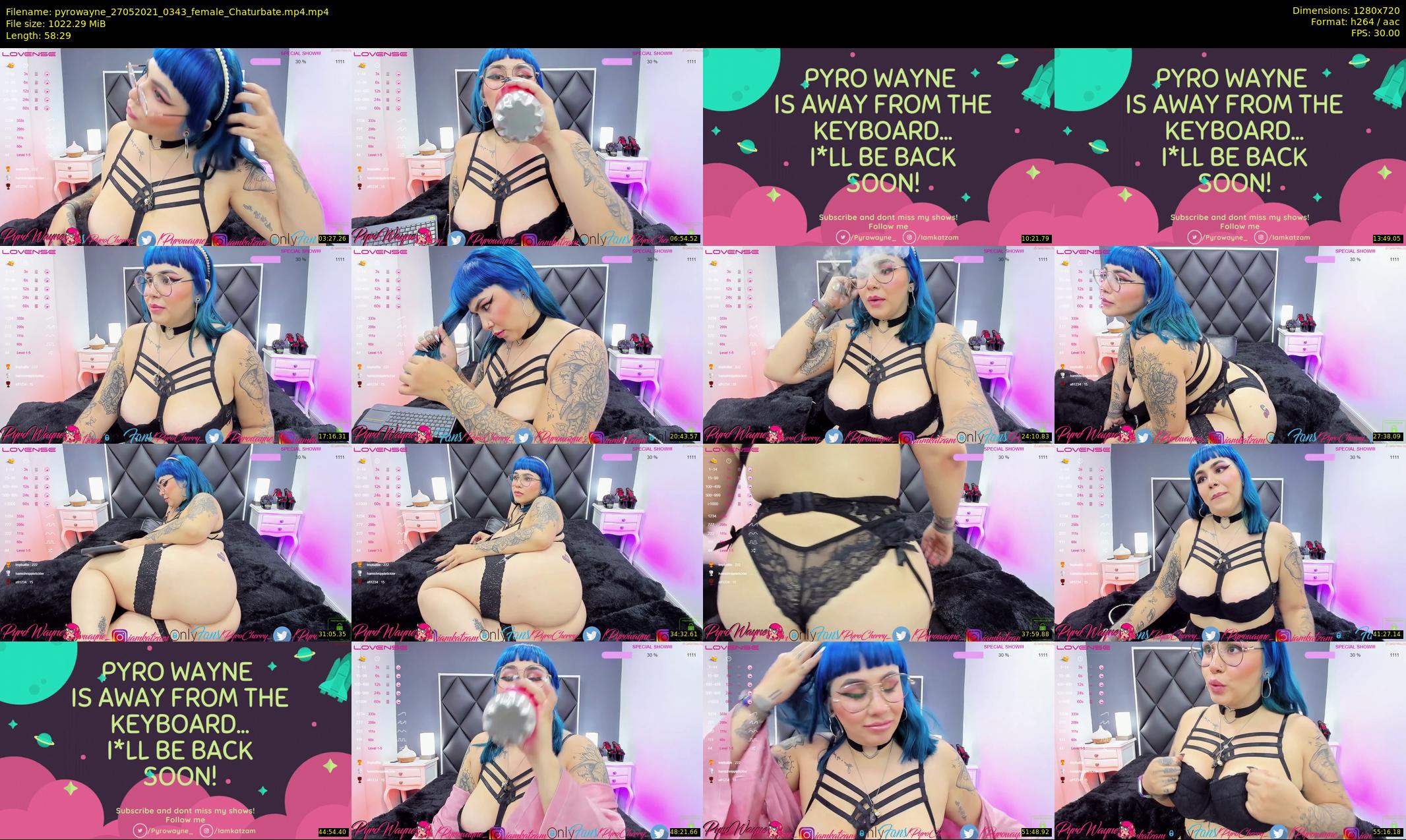 pyrowayne — 59 minute Chaturbate female cam show recording, 720p, May 27, 2021