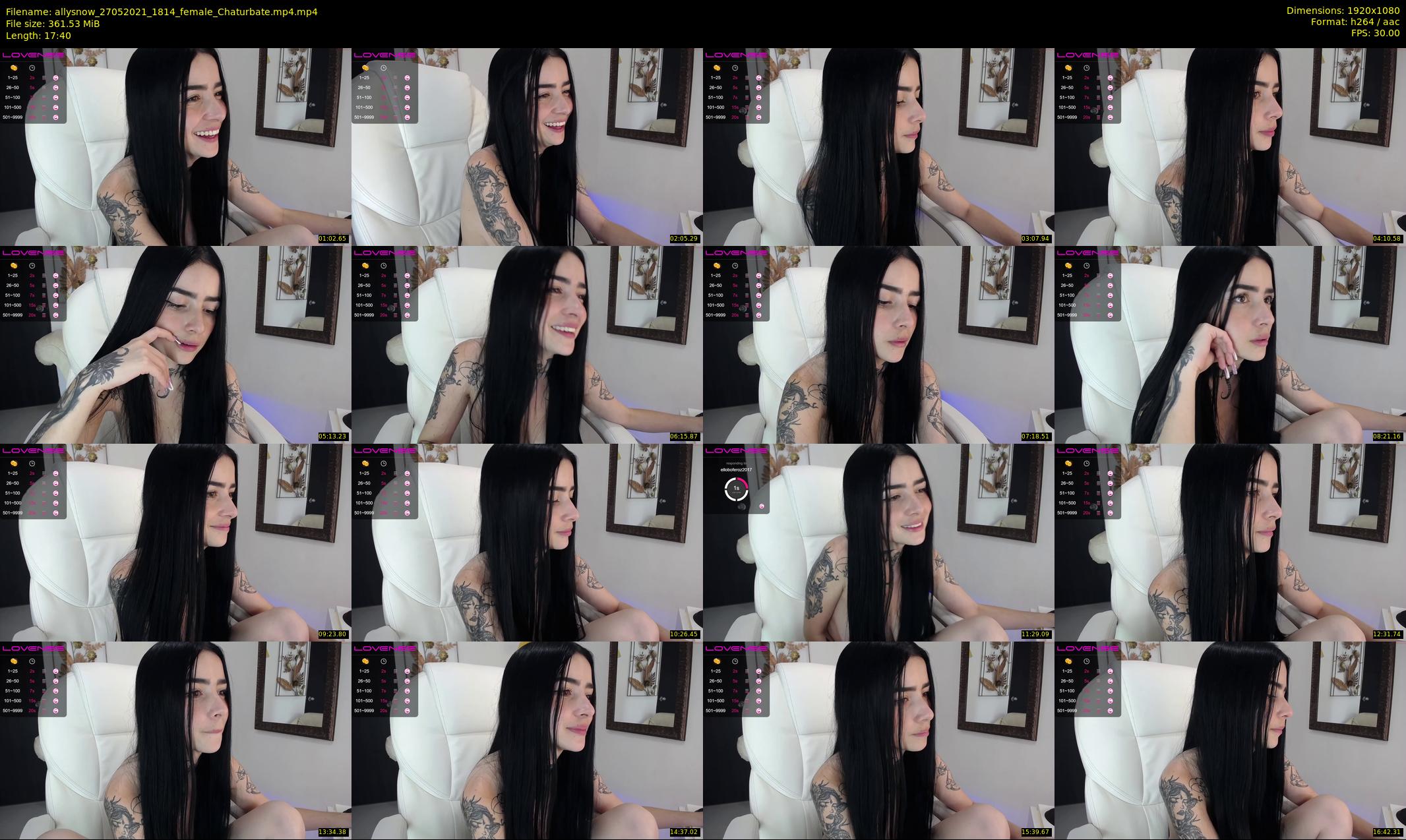 allysnow — 18 minute Chaturbate female cam show recording, 1080p, May 27, 2021