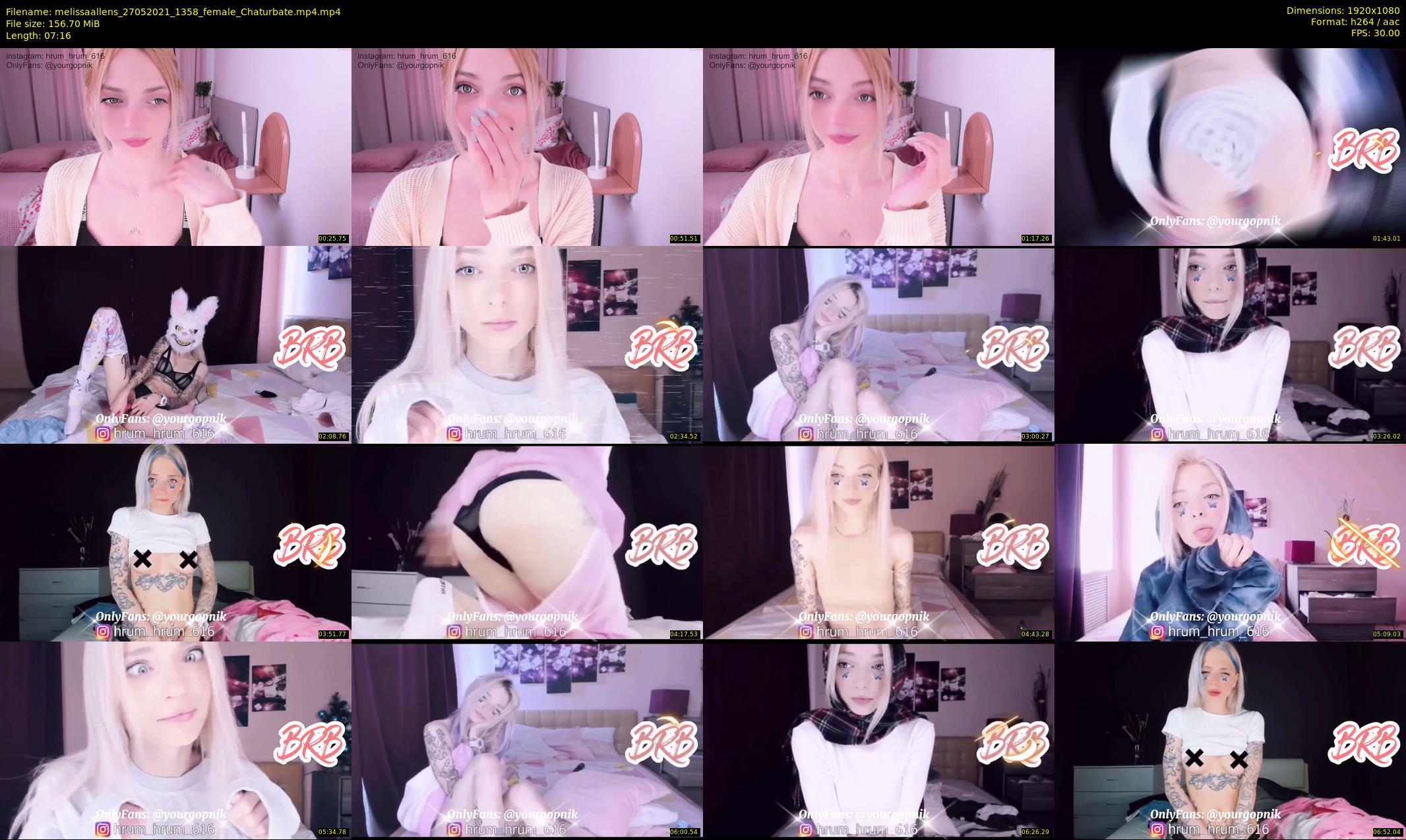 melissaallens — 8 minute Chaturbate female cam show recording, 1080p, May 27, 2021