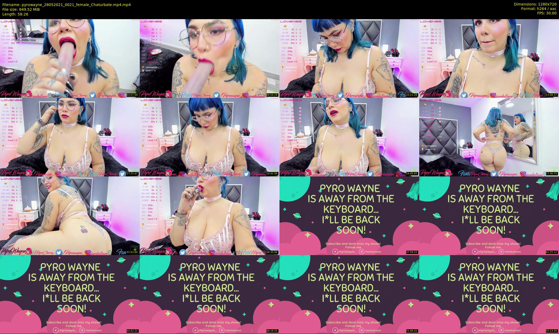pyrowayne — 59 minute Chaturbate female cam show recording, 720p, May 28, 2021