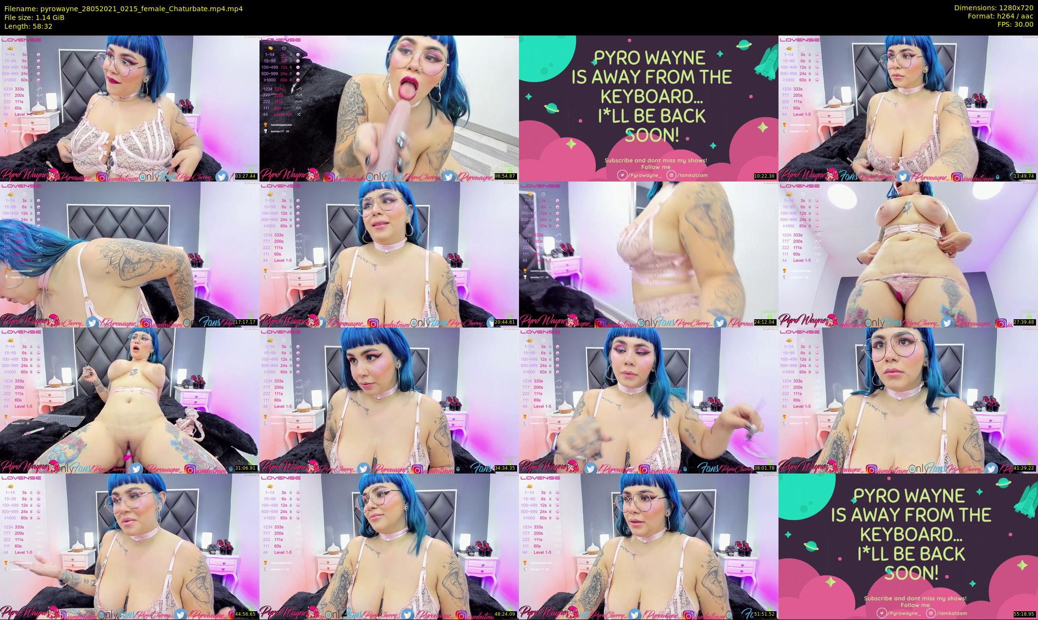 pyrowayne — 59 minute Chaturbate female cam show recording, 720p, May 28, 2021