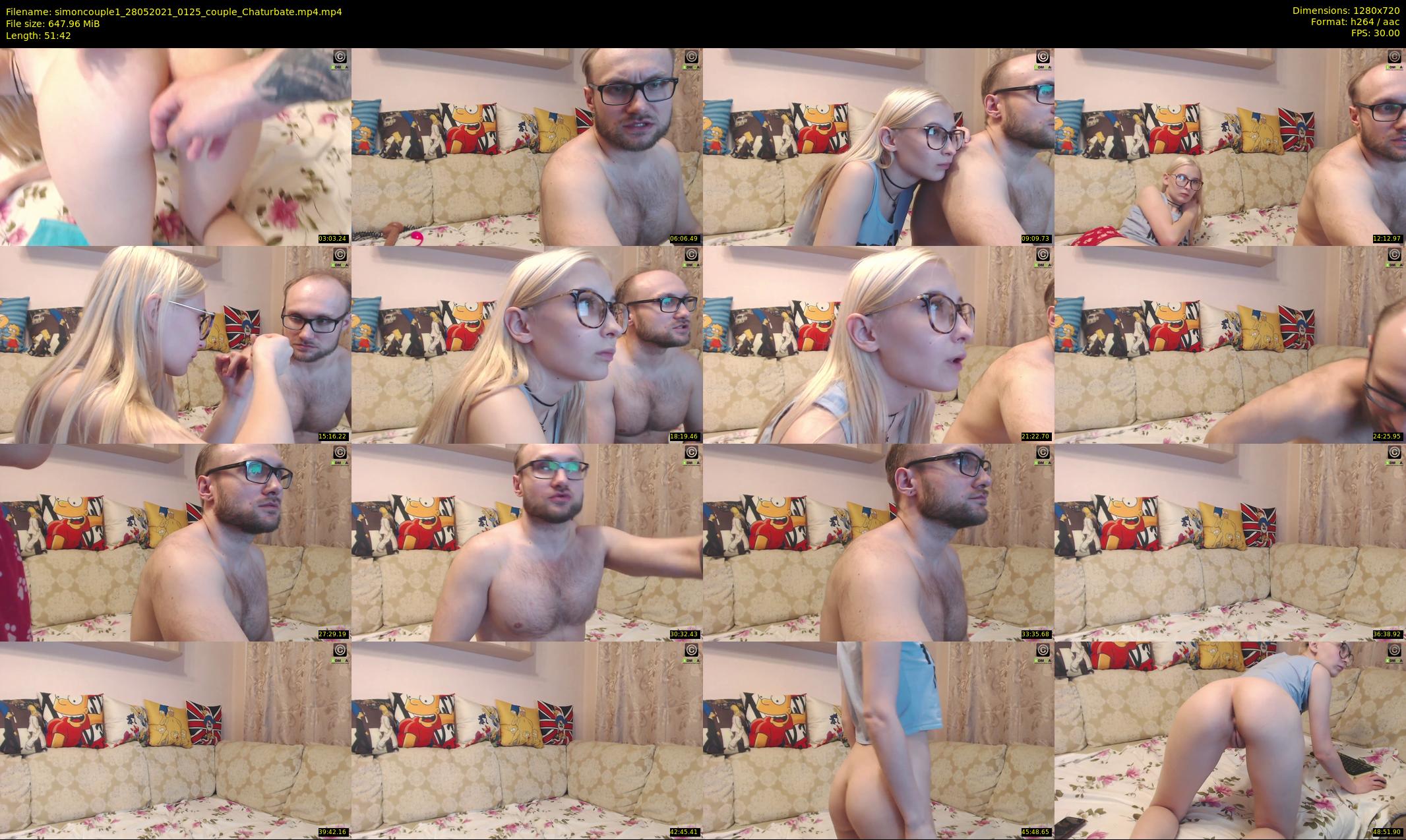 simoncouple1 — 52 minute Chaturbate couple cam show recording, 720p, May 28, 2021