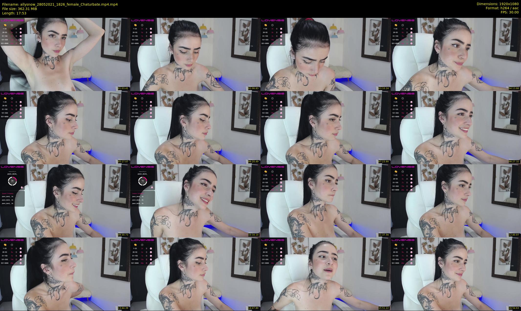 allysnow — 18 minute Chaturbate female cam show recording, 1080p, May 28, 2021