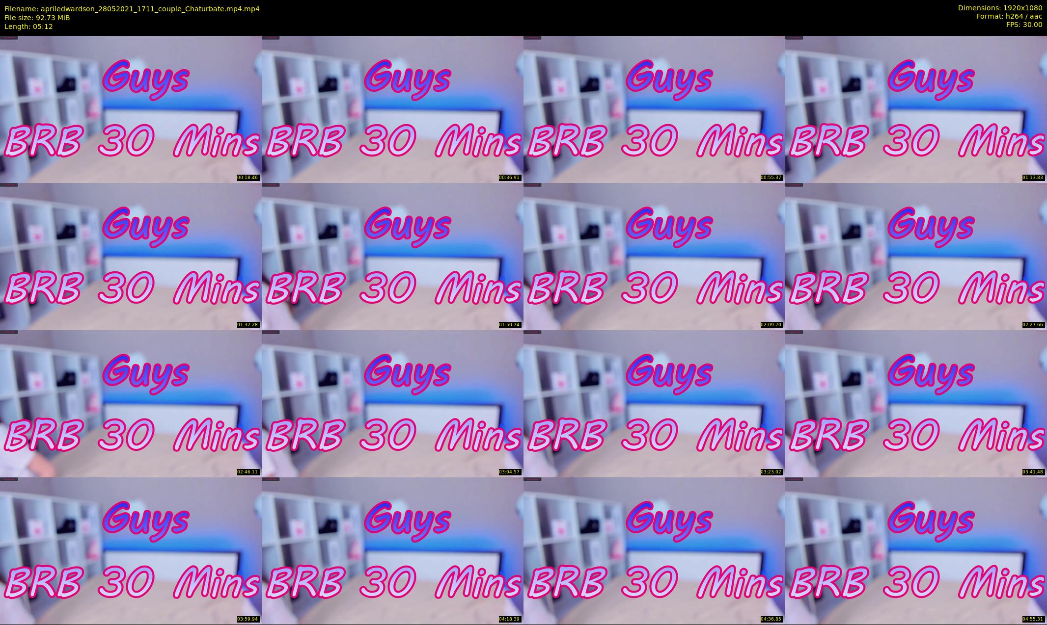 apriledwardson — 6 minute Chaturbate couple cam show recording, 1080p, May 28, 2021