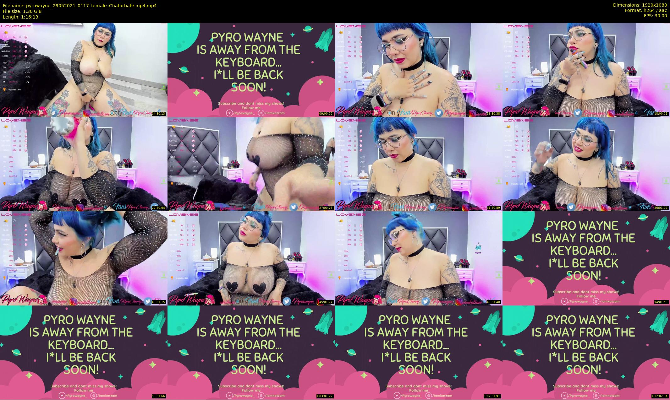 pyrowayne — 77 minute Chaturbate female cam show recording, 1080p, May 29, 2021