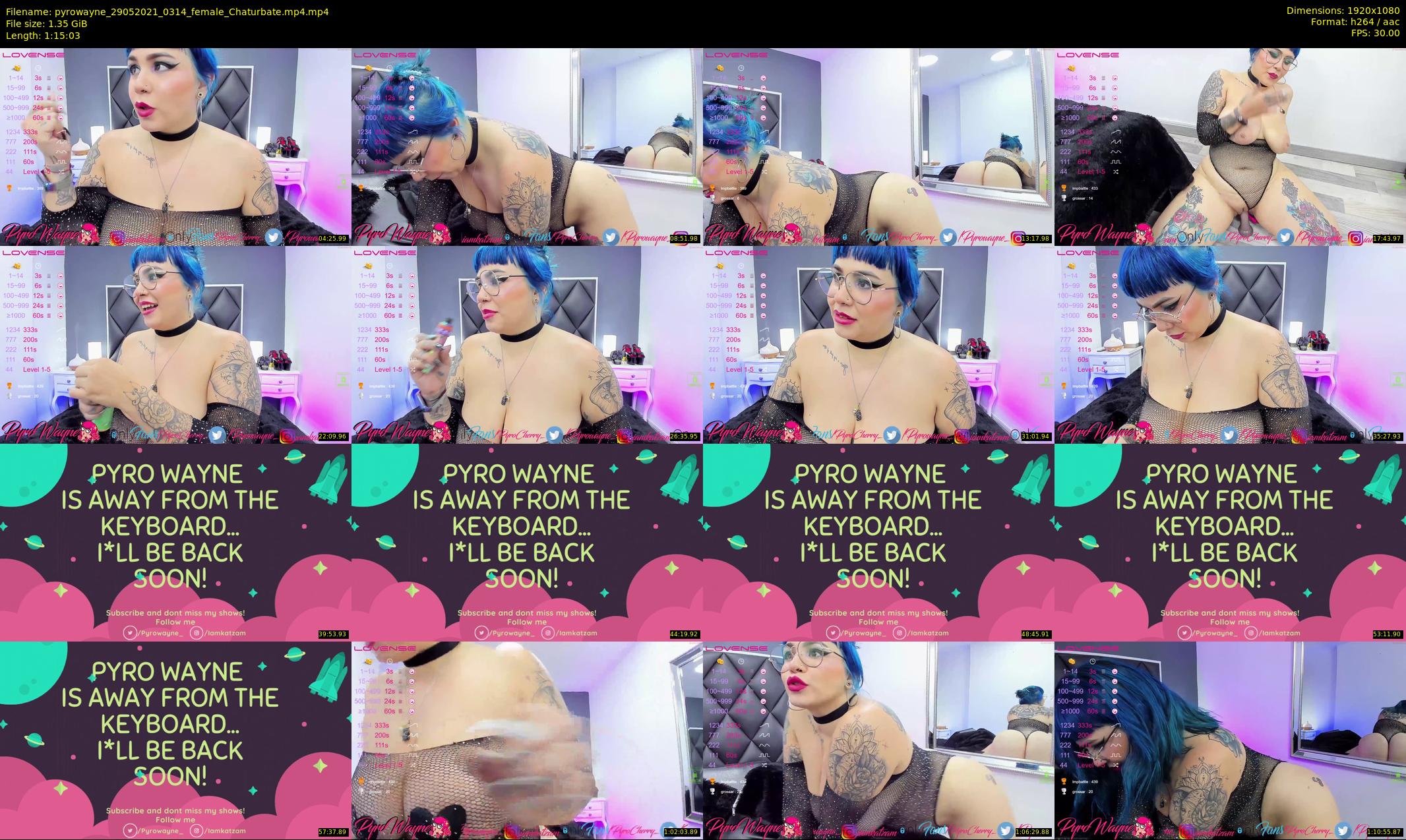 pyrowayne — 76 minute Chaturbate female cam show recording, 1080p, May 29, 2021