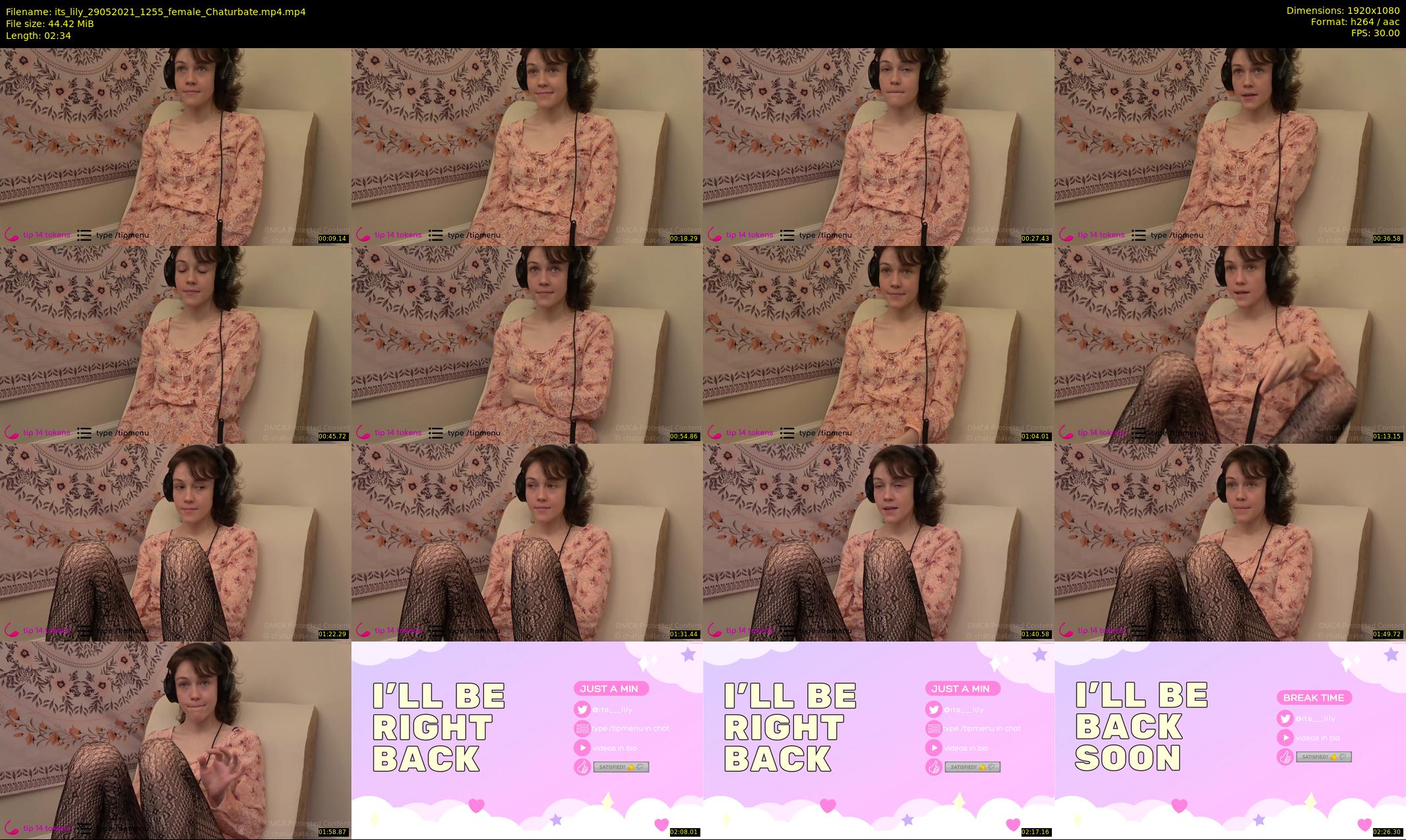 its_lily — 3 minute Chaturbate female cam show recording, 1080p, May 29, 2021