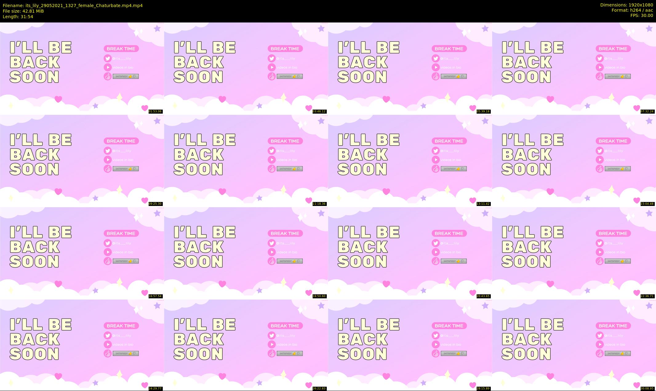 its_lily — 32 minute Chaturbate female cam show recording, 1080p, May 29, 2021
