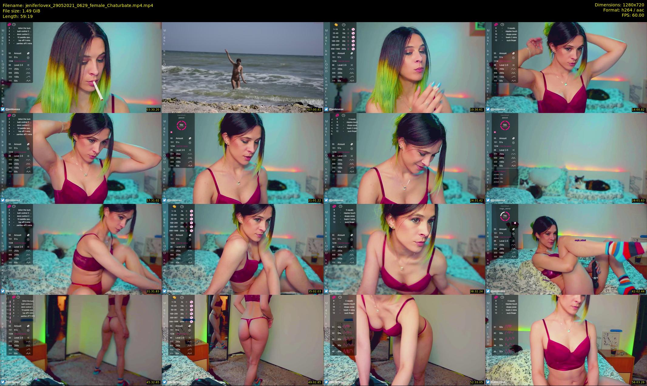 jeniferlovex — 60 minute Chaturbate female cam show recording, 720p, May 29, 2021